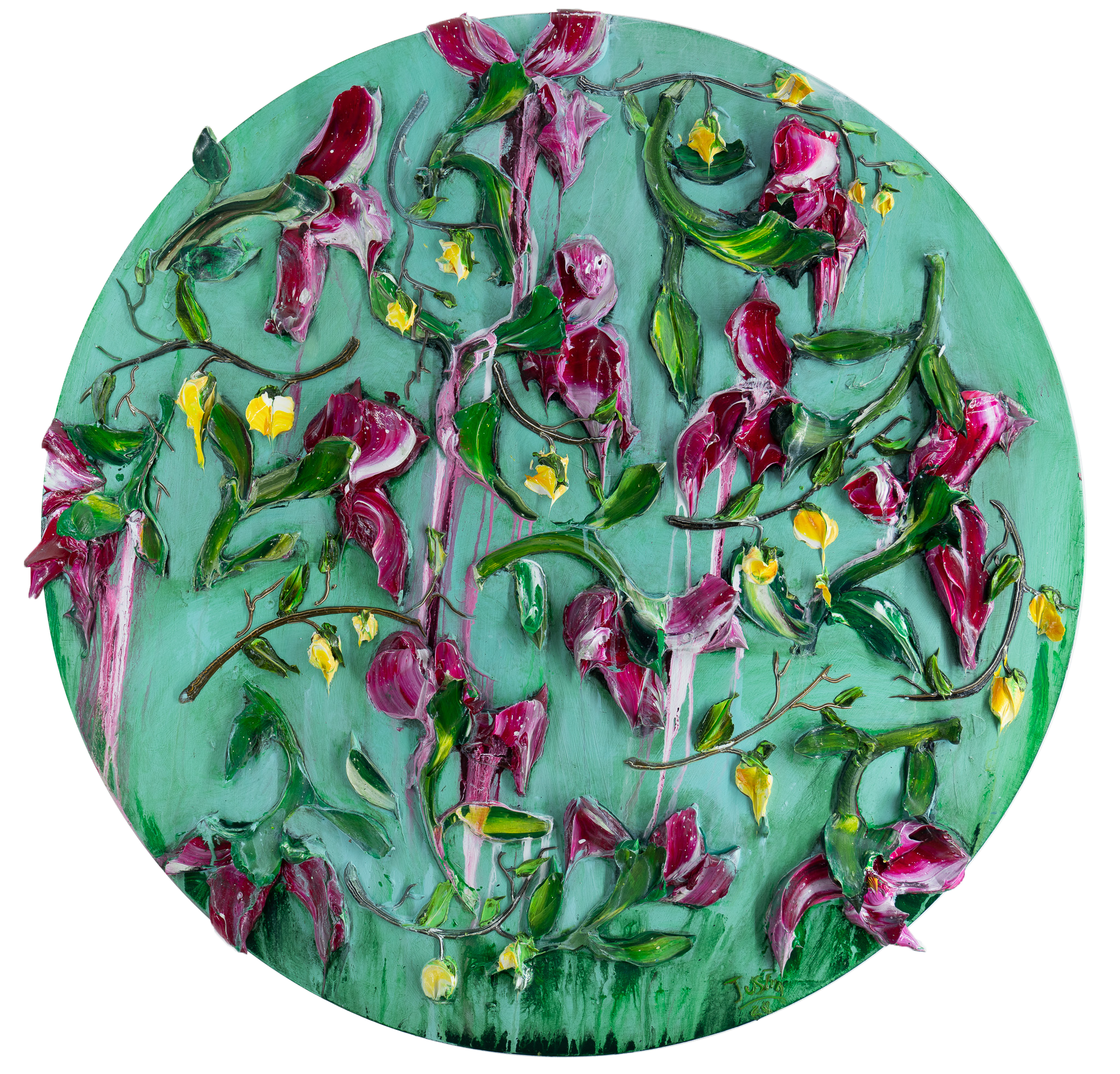Circle Floral Pattern, 48x48