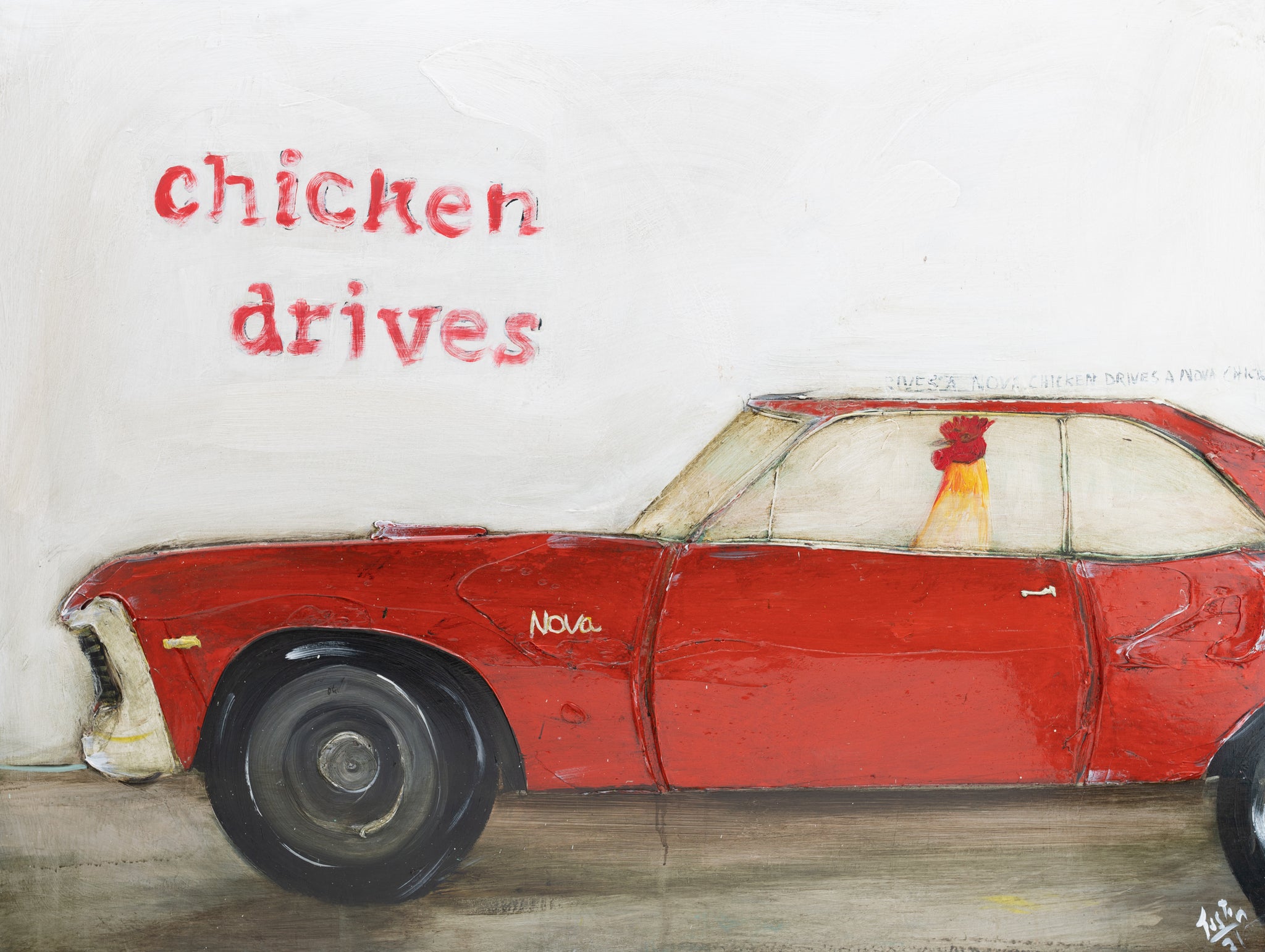 Chicken Drives A Nova, 48x36