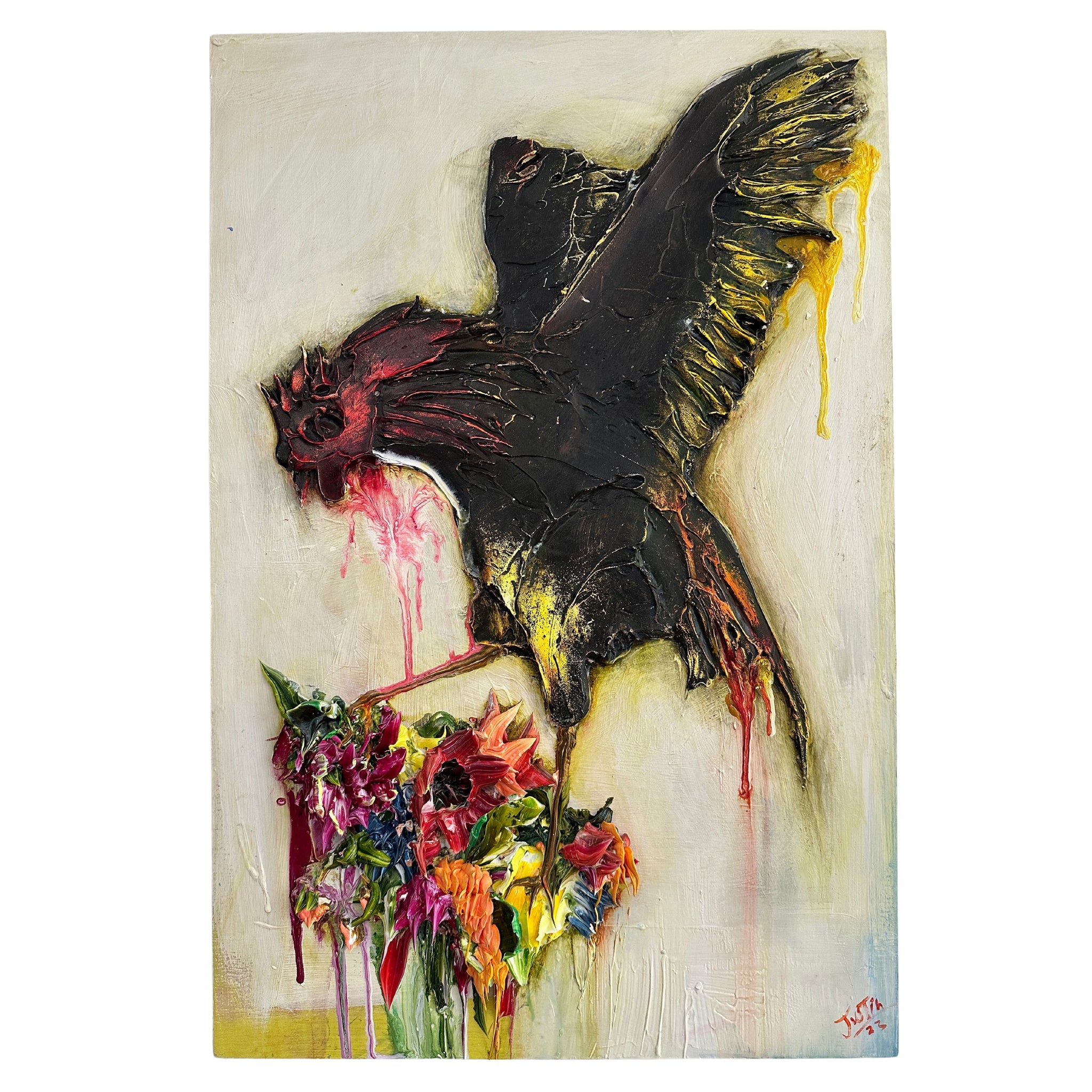 LOT 30 - Ikebana Rooster, 24x36