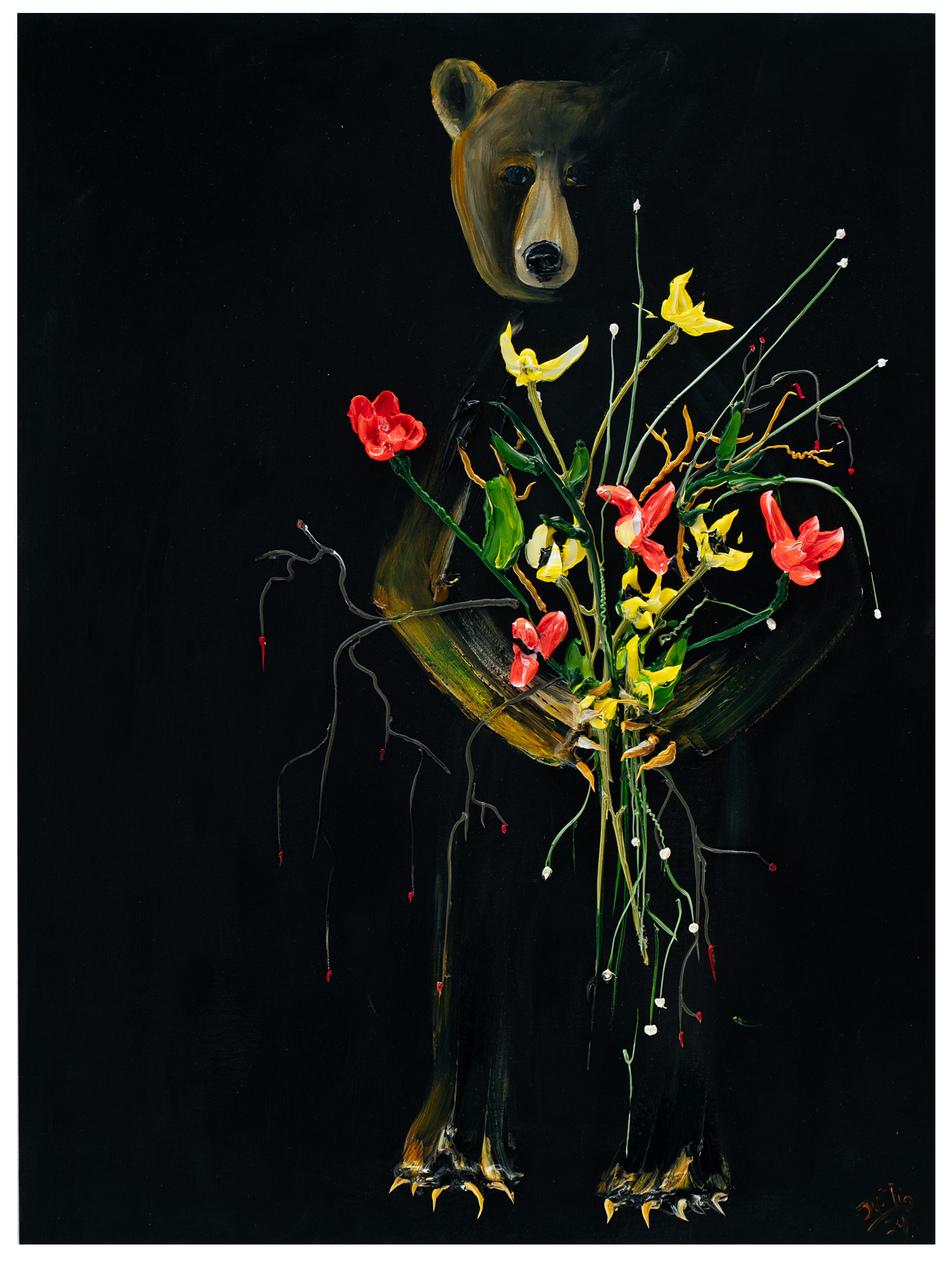 Ikebana Bear, 30x40