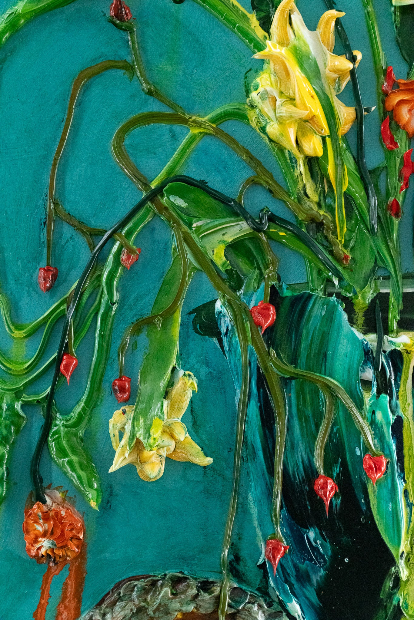 Still Life Ikebana Octopus, 36x48 – Justin Gaffrey