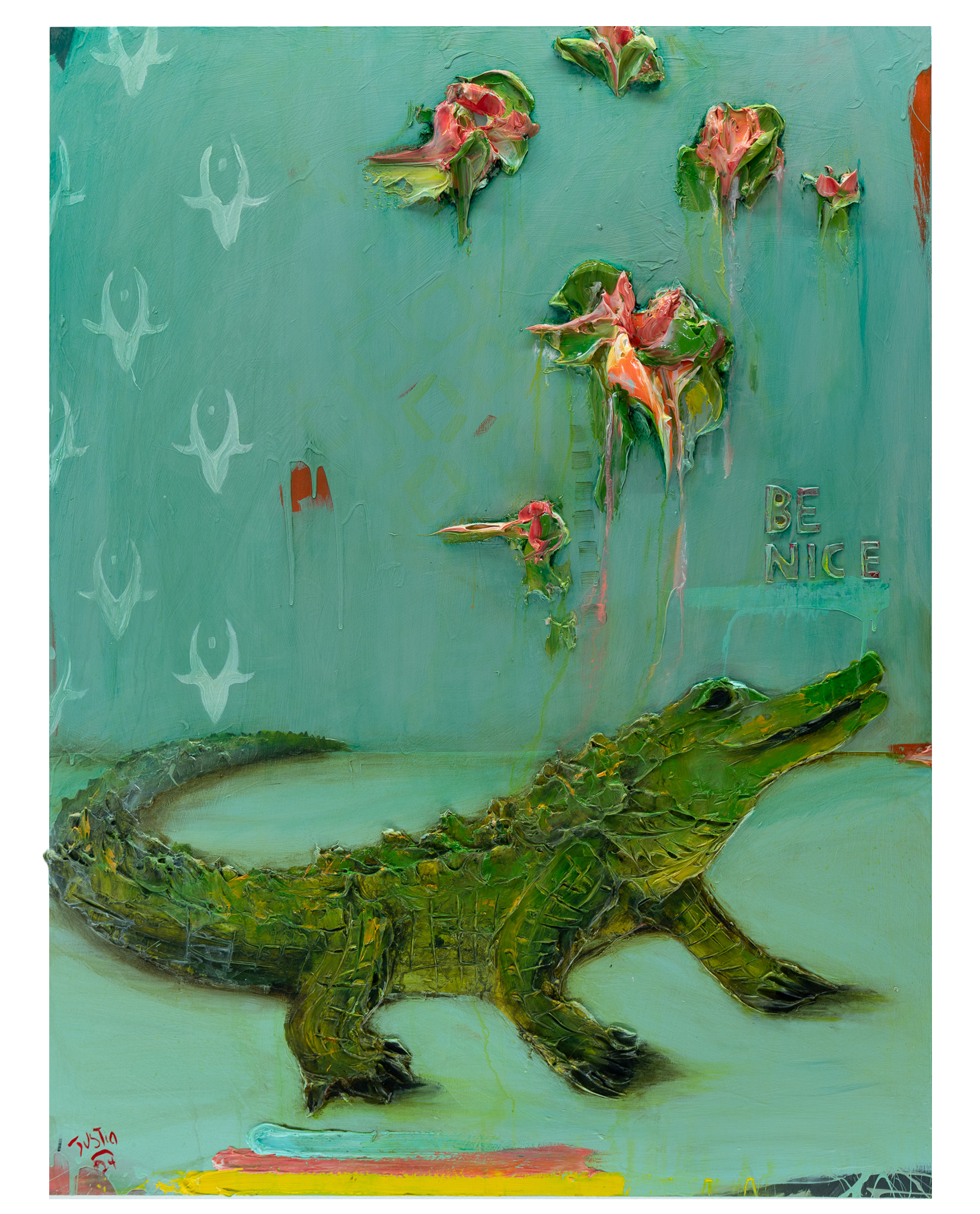 Ikebana Alligator, 36x48