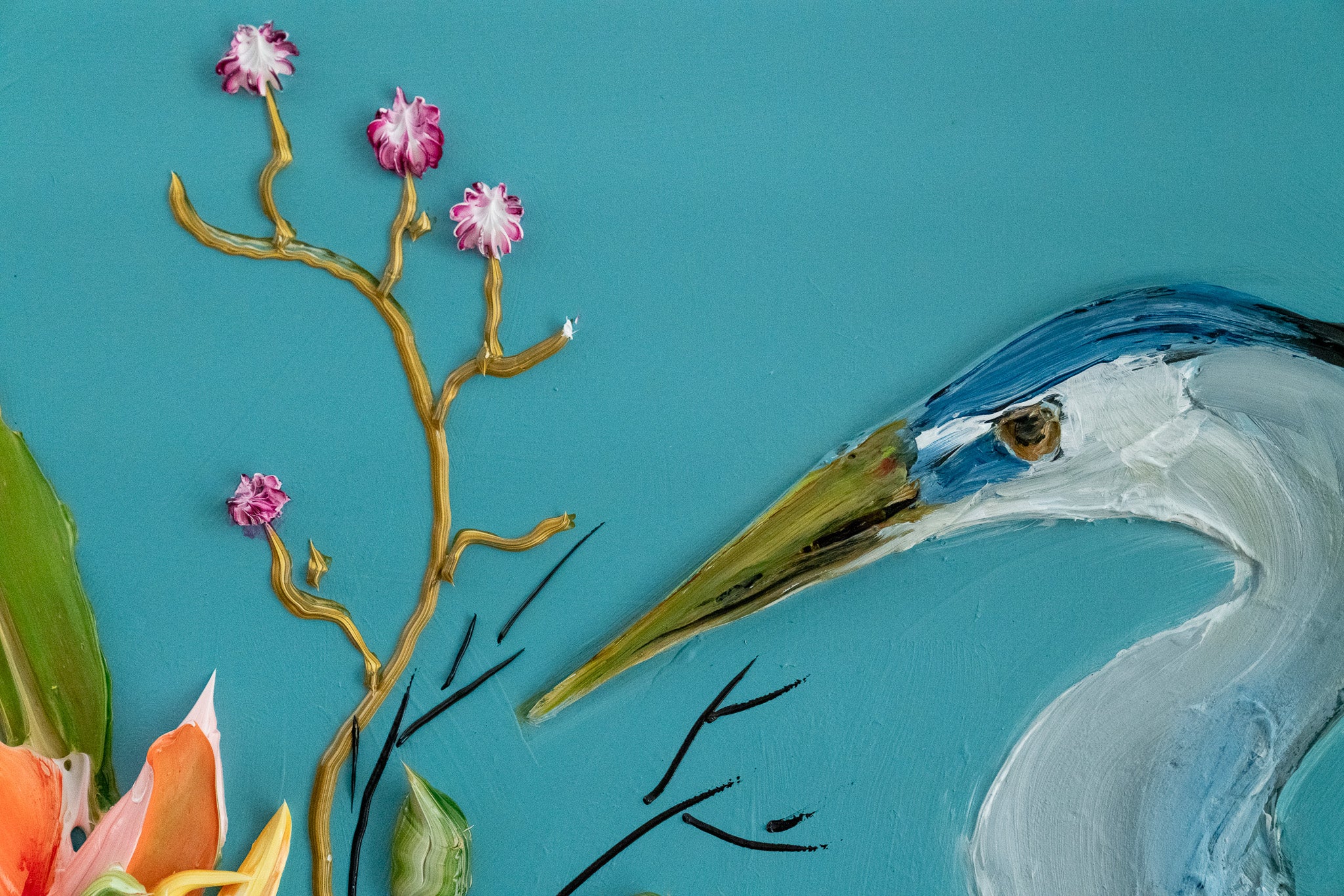 Heron and Vase, 40x30