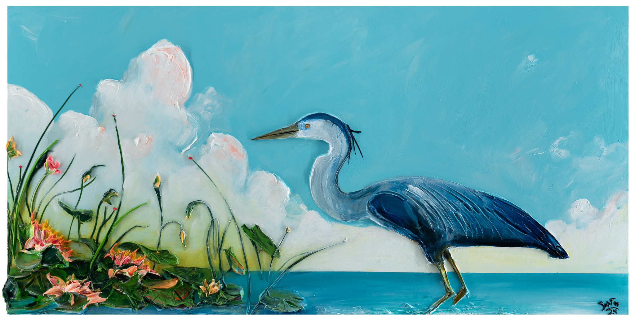 Sunrise Heron, 60x30