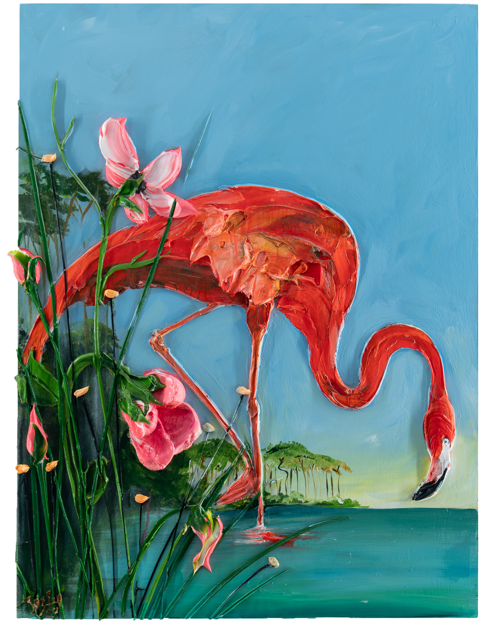 Flamingo Feeds, 30x40