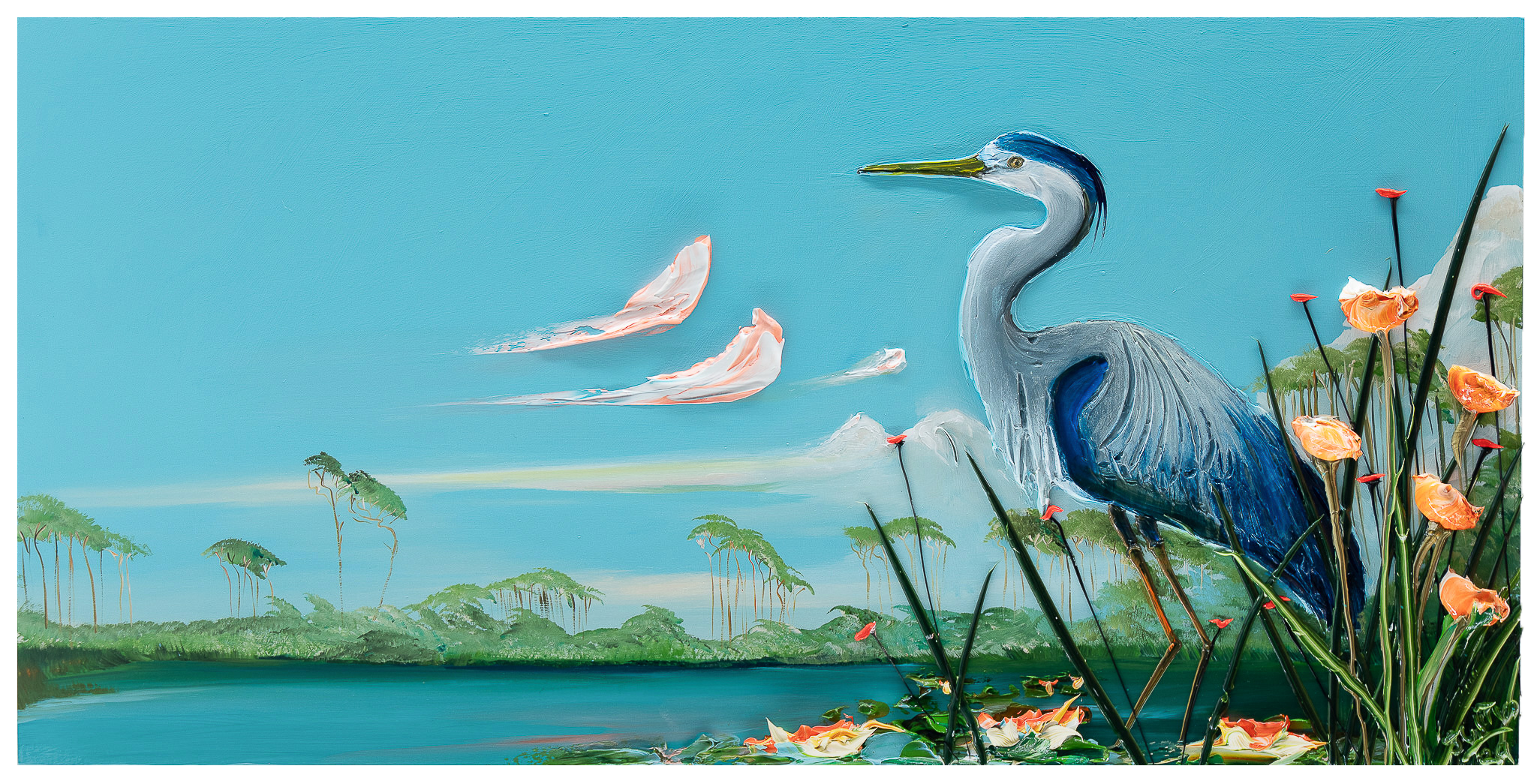 Twilight Heron, 60x30