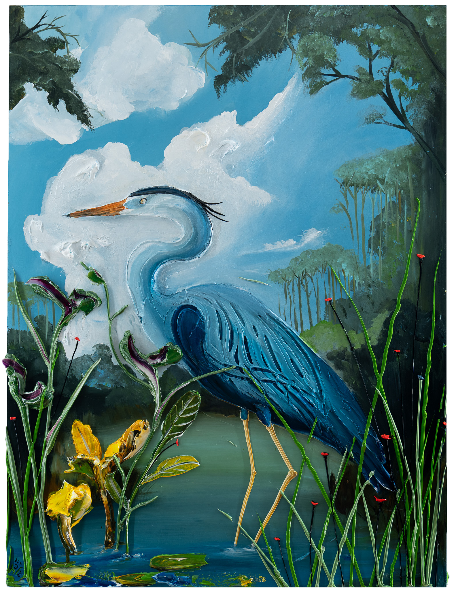 Summer Heron, 36x48