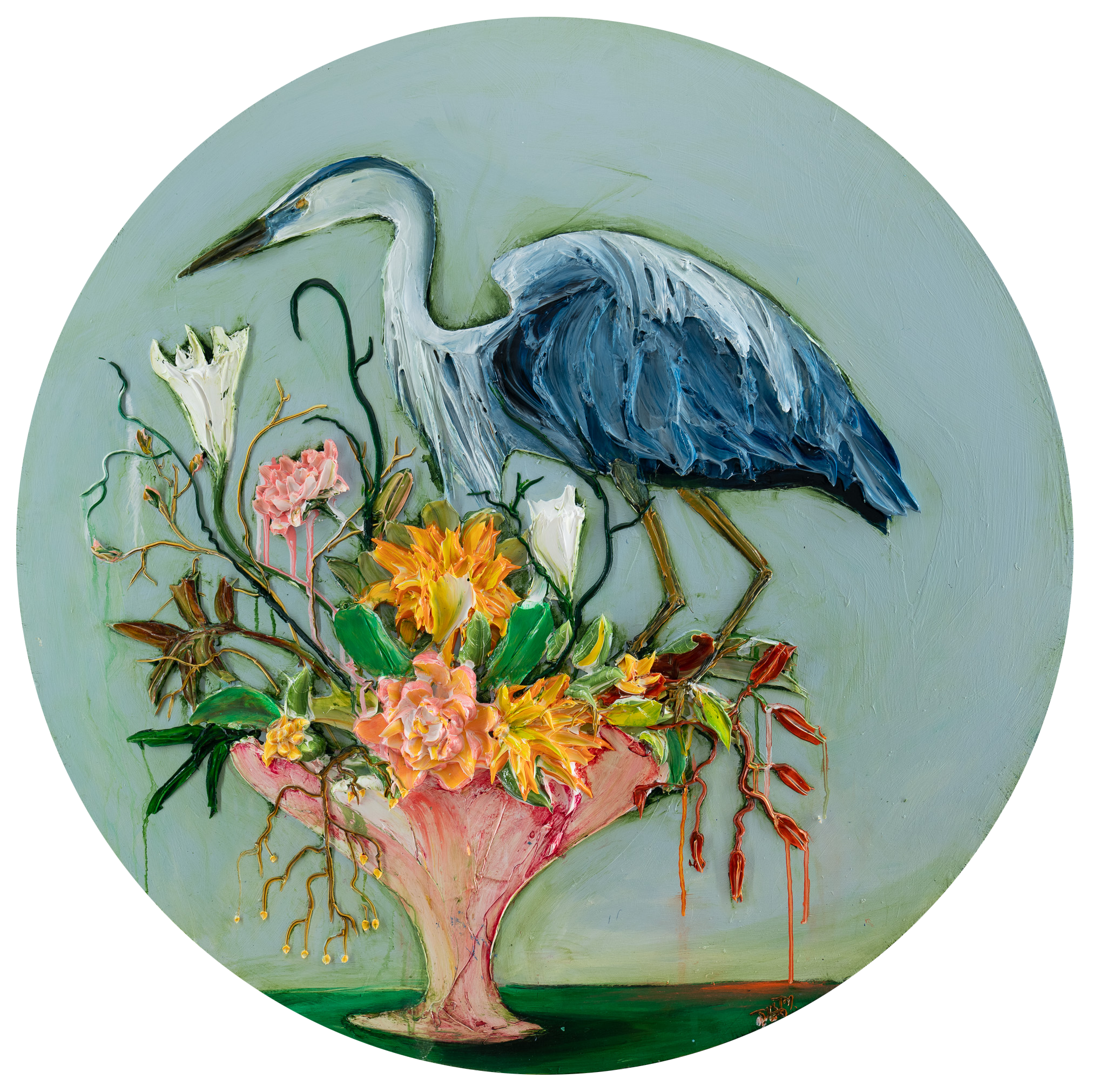 Heron and Vase, 48x48