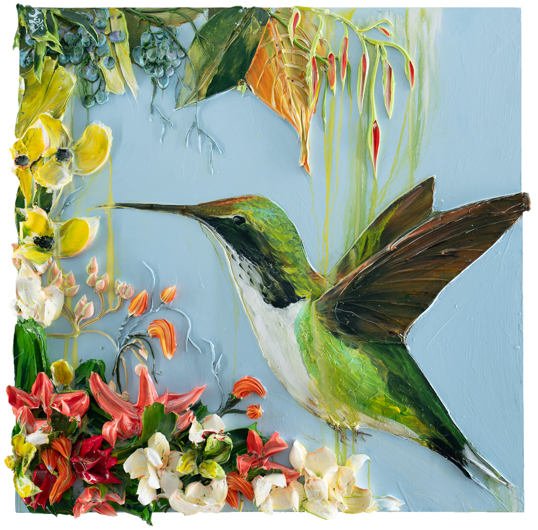 Hummingbird Drinks, 36x36