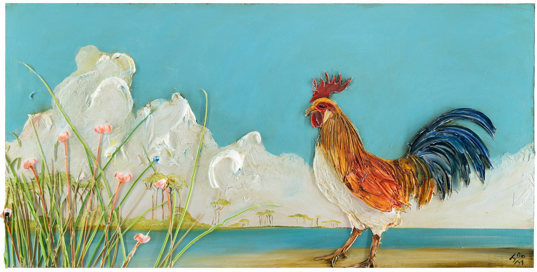 Seaside Rooster, 60x30