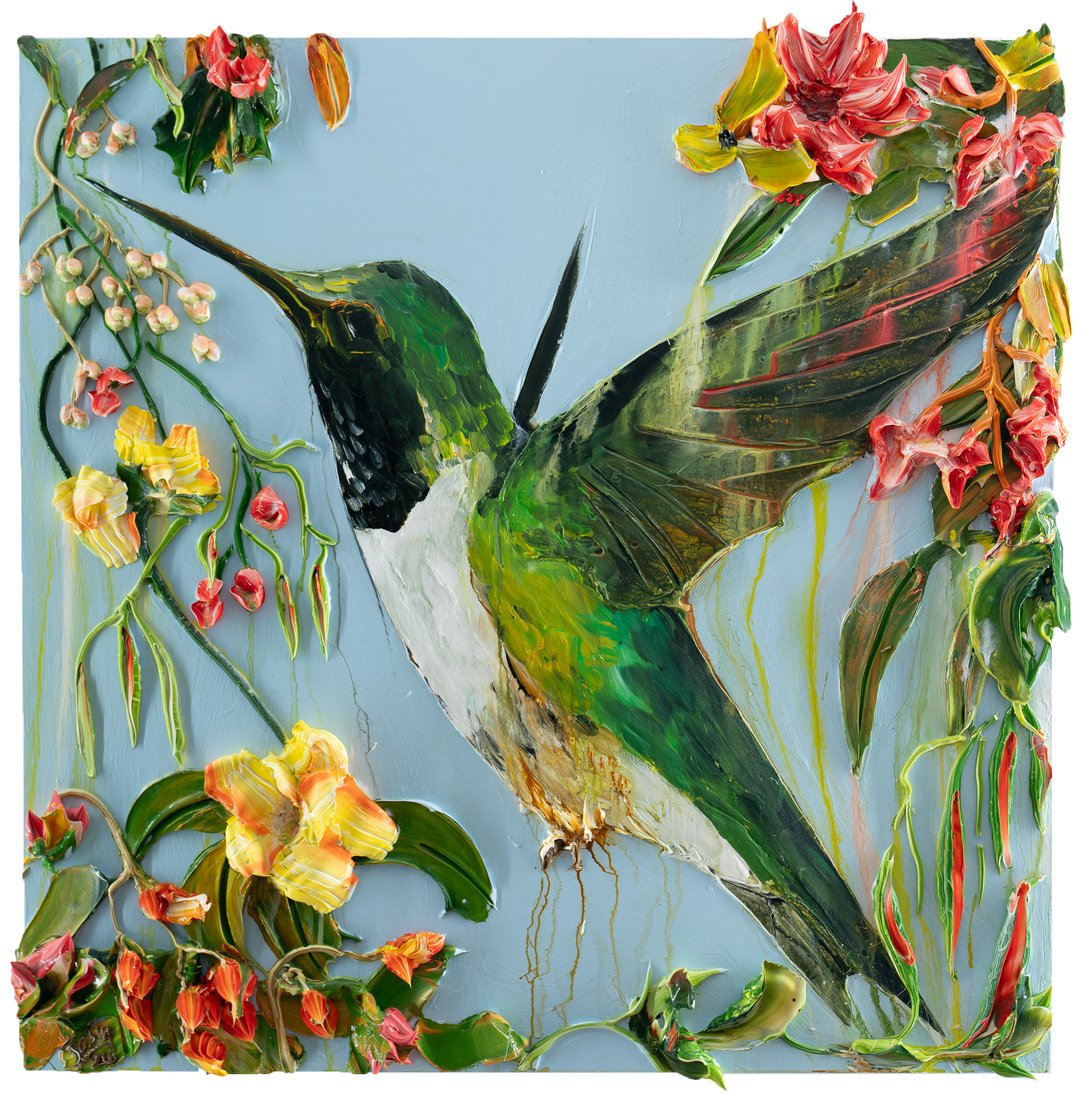 Hibiscus Hummingbird, 36x36