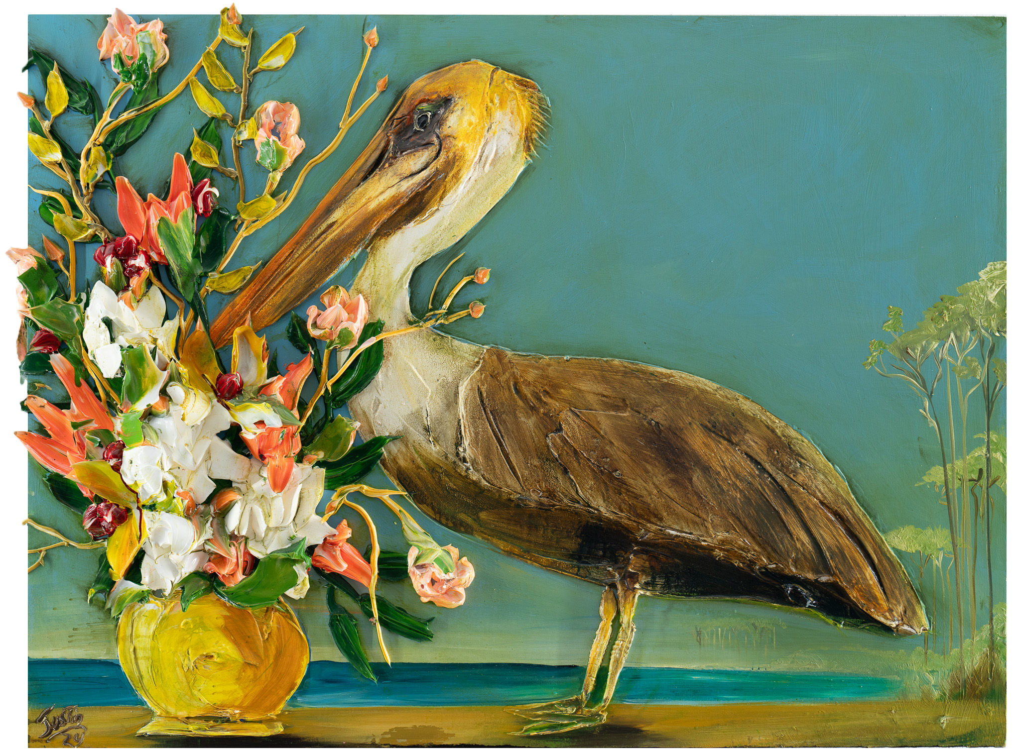 Pelican and Vase, 40x30