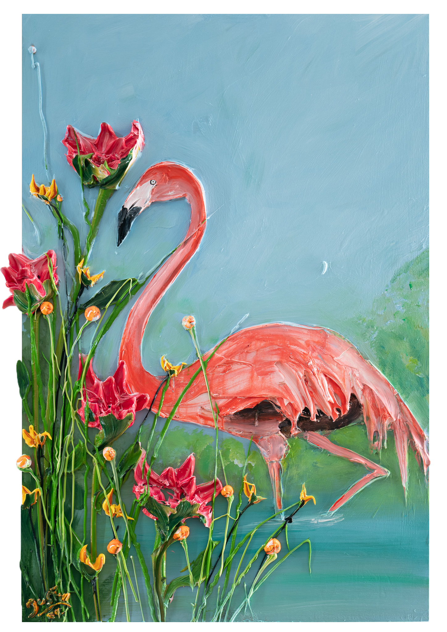 Wading Flamingo, 24x36