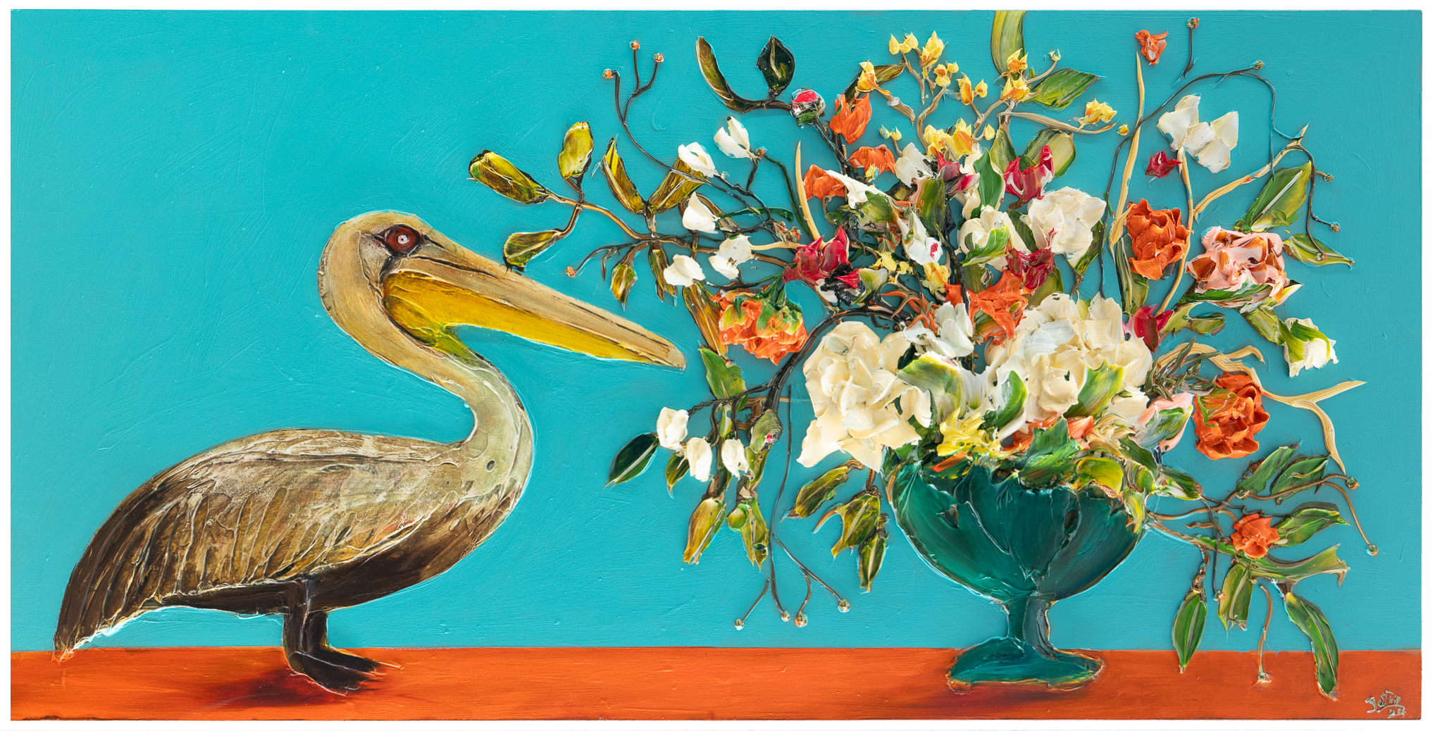 Pelican and Vase, 60x30