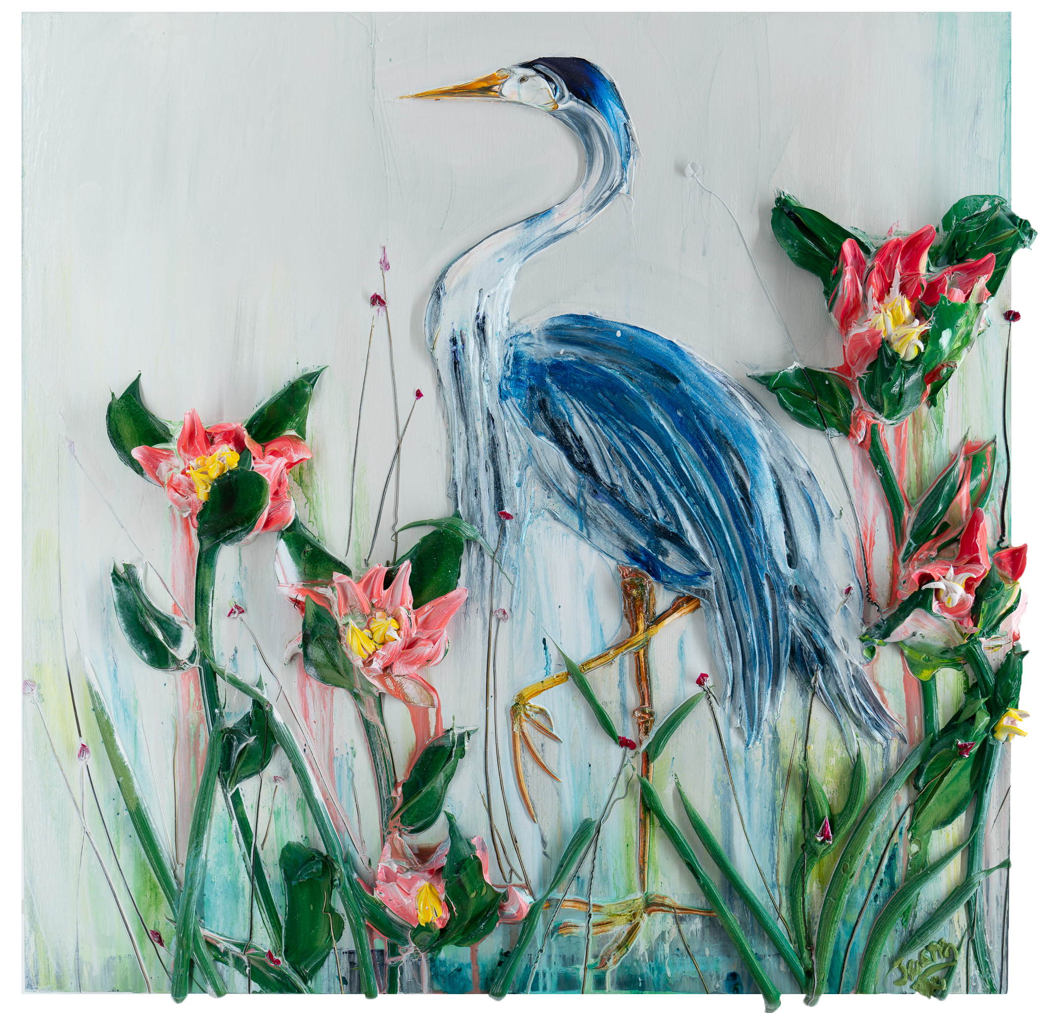 Great Blue Heron, 36x36