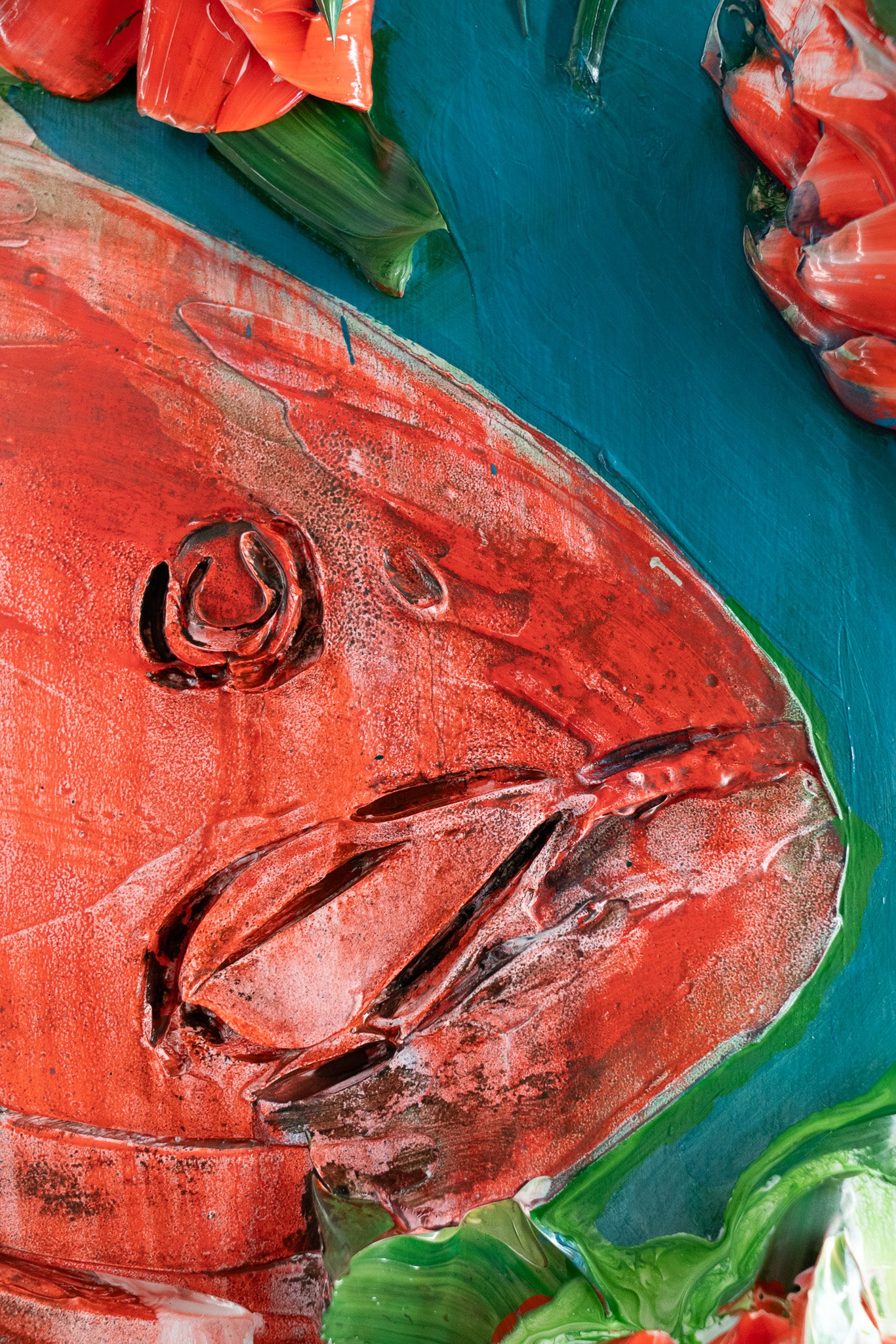 Floral Redfish, 36x36