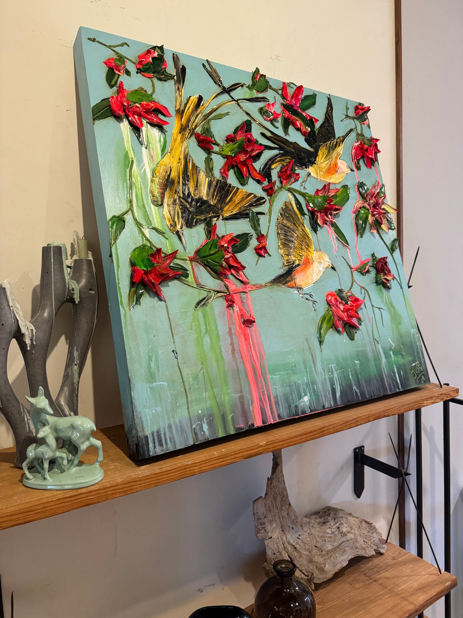 Flycatchers and Calycanthus, 36x36