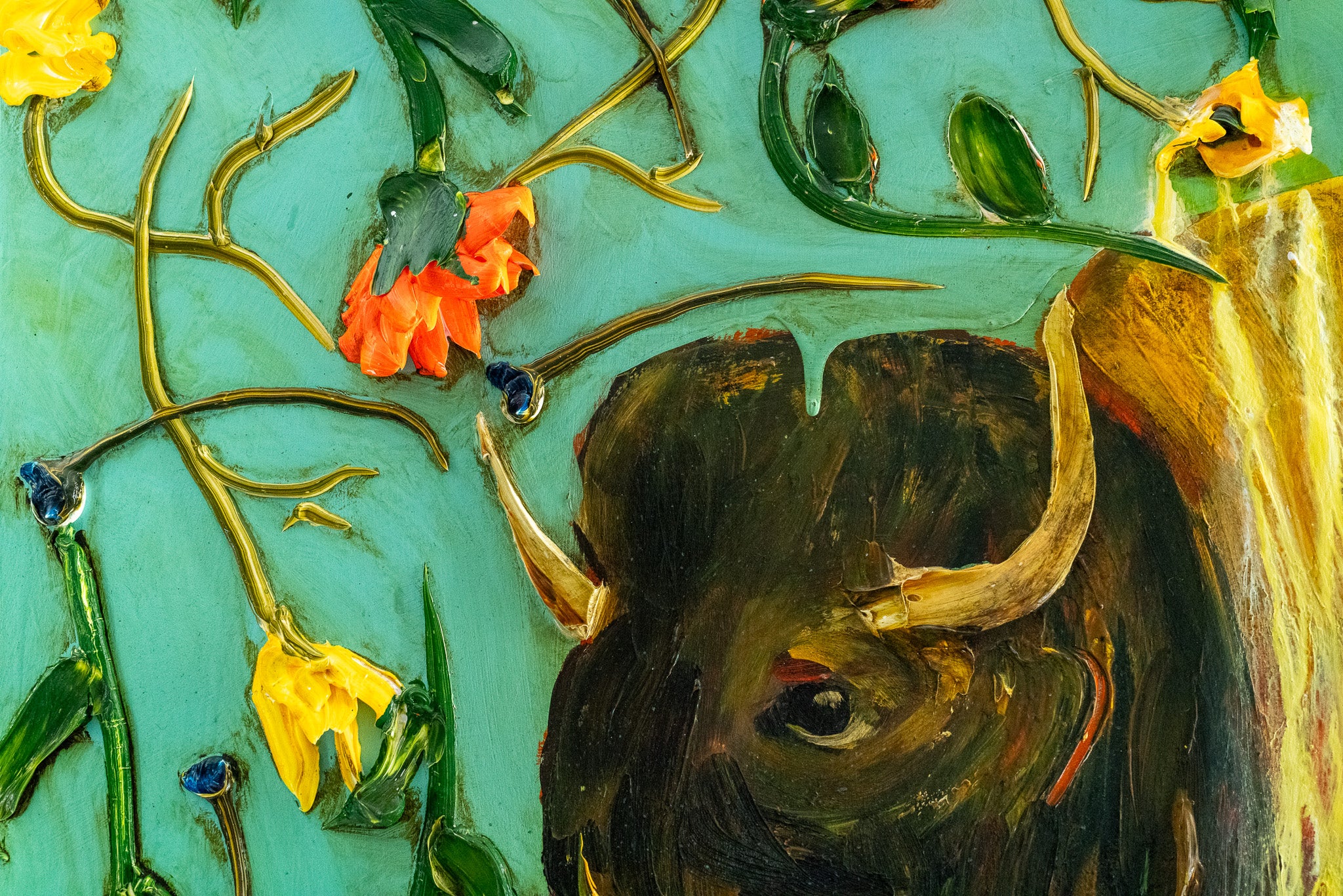 Ikebana Bison, 40x40