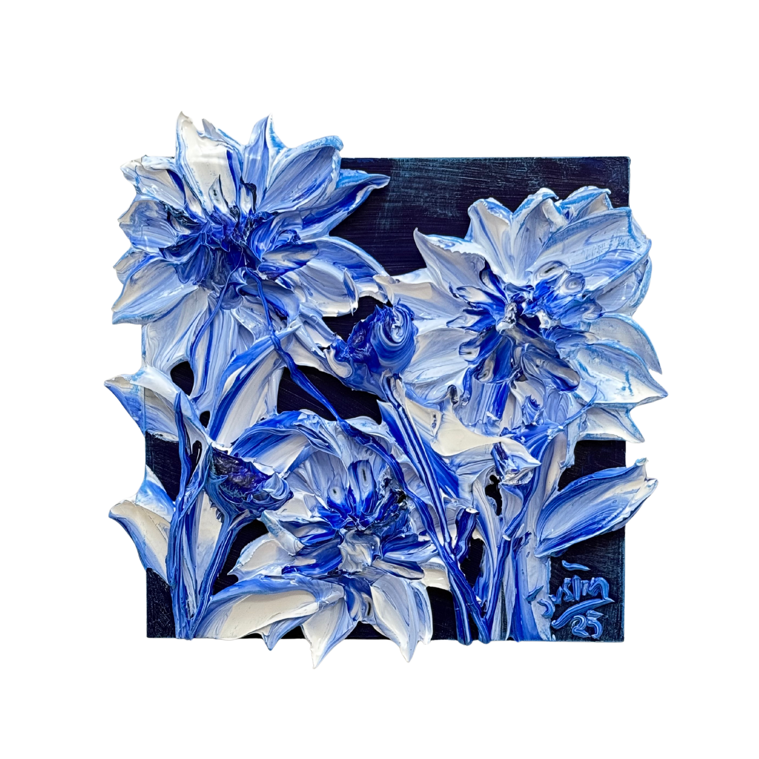 07 BLUE SUNFLOWER SMALL 12X12 | DECK THE WALLS 1125