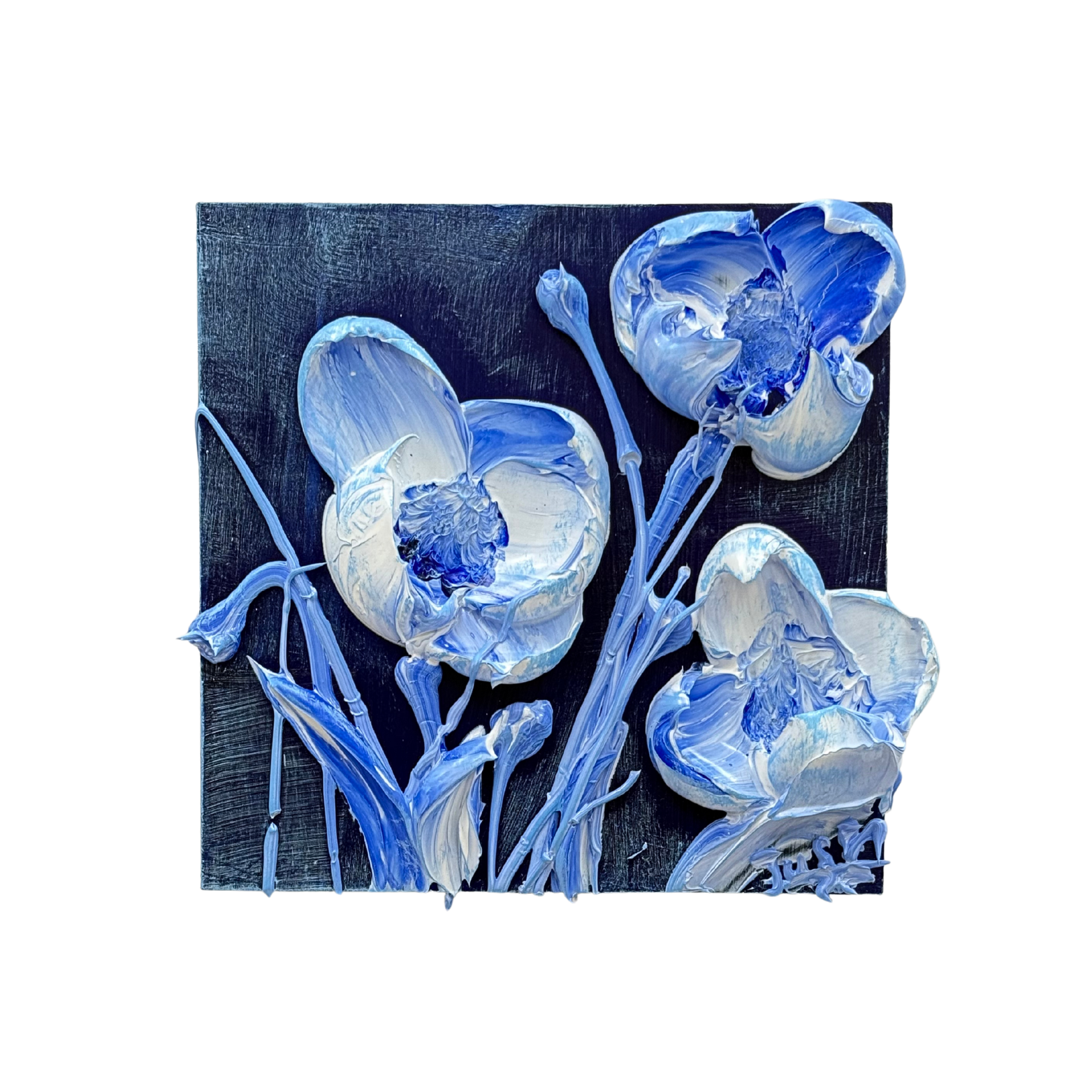 08 BLUE FLORAL SMALL 12X12 | DECK THE WALLS 1125