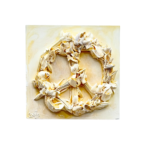 24 WHITE PEACE SMALL 12X12 | DECK THE WALLS 1125