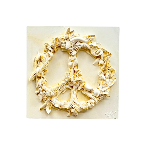 25 WHITE PEACE SMALL 12X12 | DECK THE WALLS 1125