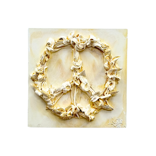 26 WHITE PEACE SMALL 12X12 | DECK THE WALLS 1125