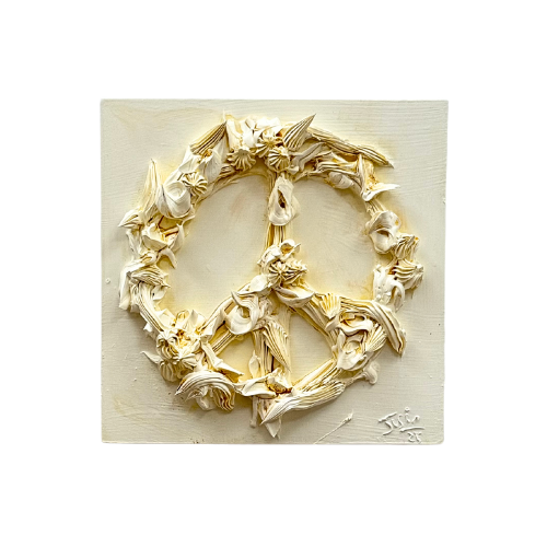 27 WHITE PEACE SMALL 12X12 | DECK THE WALLS 1125