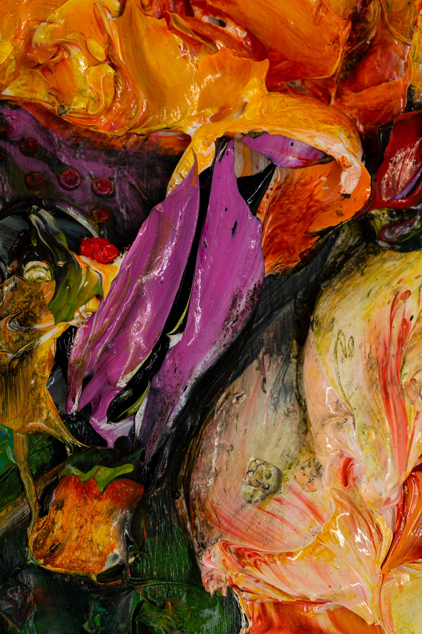 Citrus Fish with Red Wine - Floral Vase Still Life 36x36