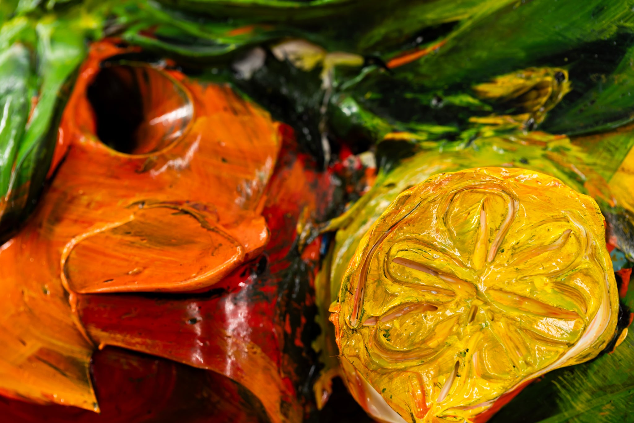 Citrus Fish with Red Wine - Floral Vase Still Life 36x36