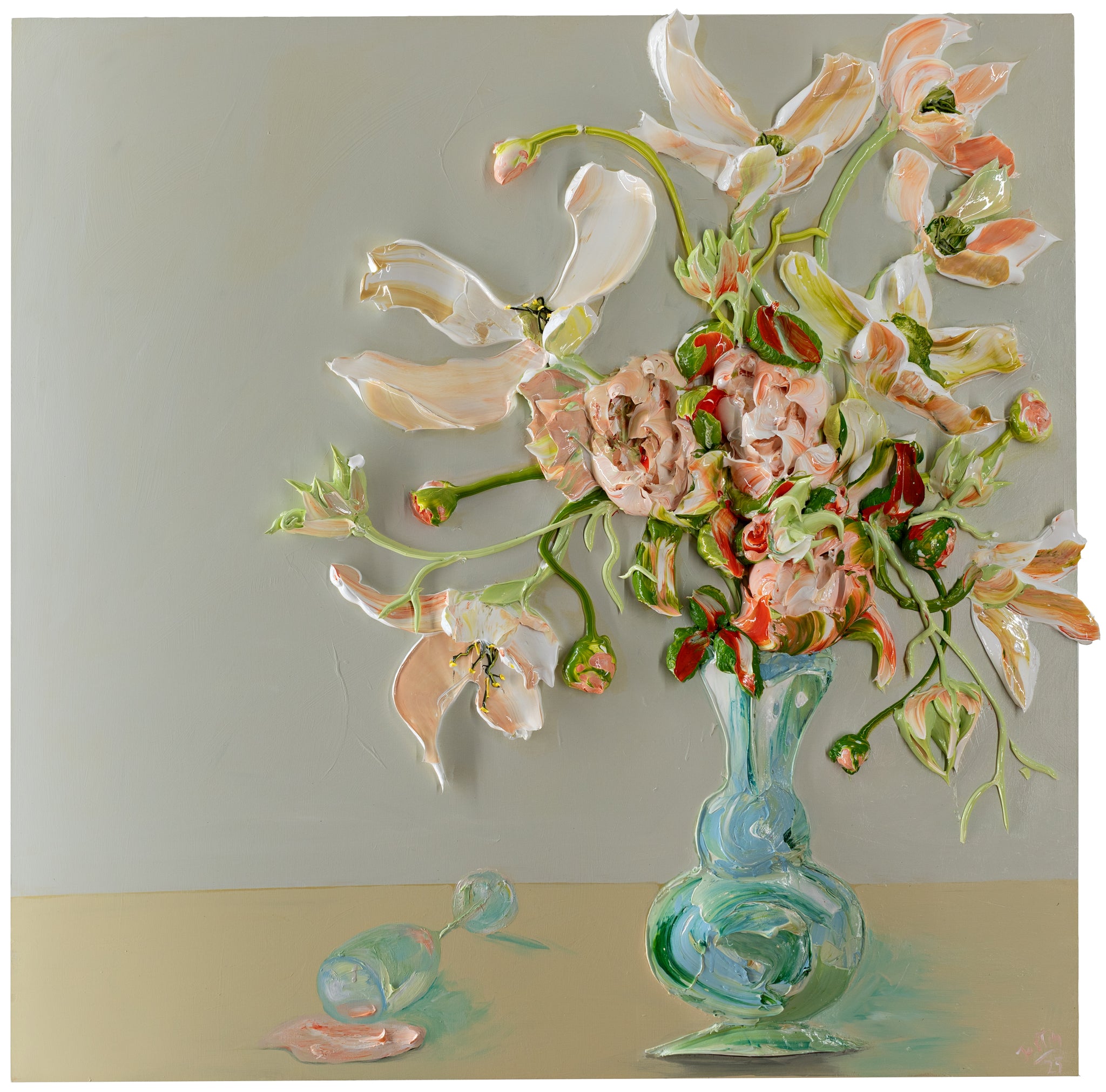 DCWAF SILENT AUCTION SATURDAY 4/26/25 - Flora Fortuna Floral Vase Still Life 48x48
