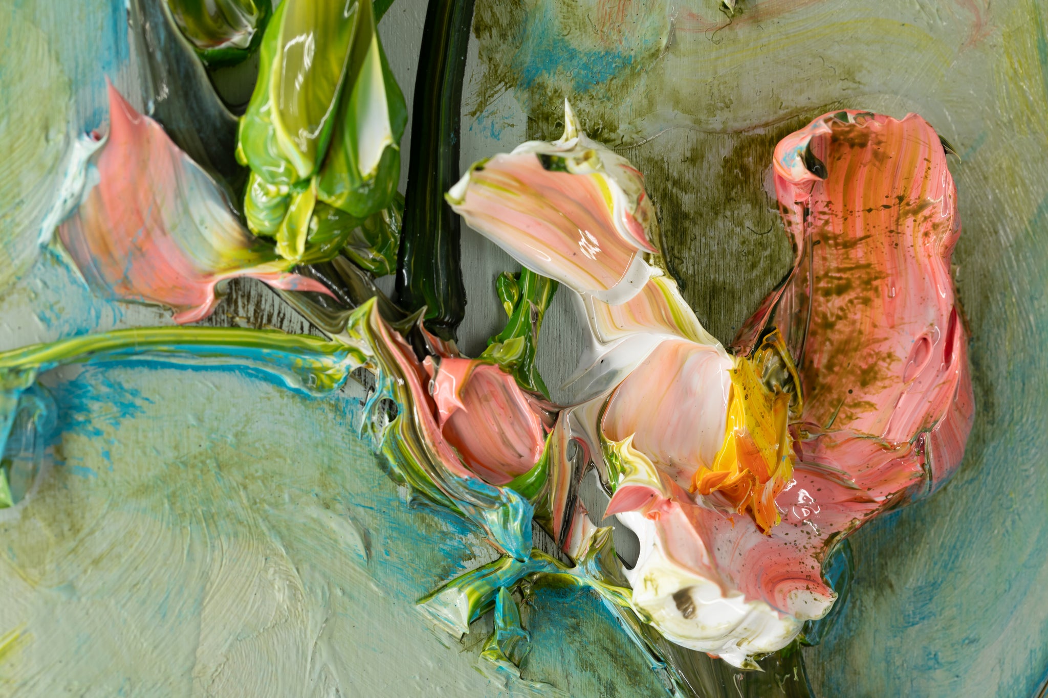 Goldfish Floral Vase Still Life 48x48