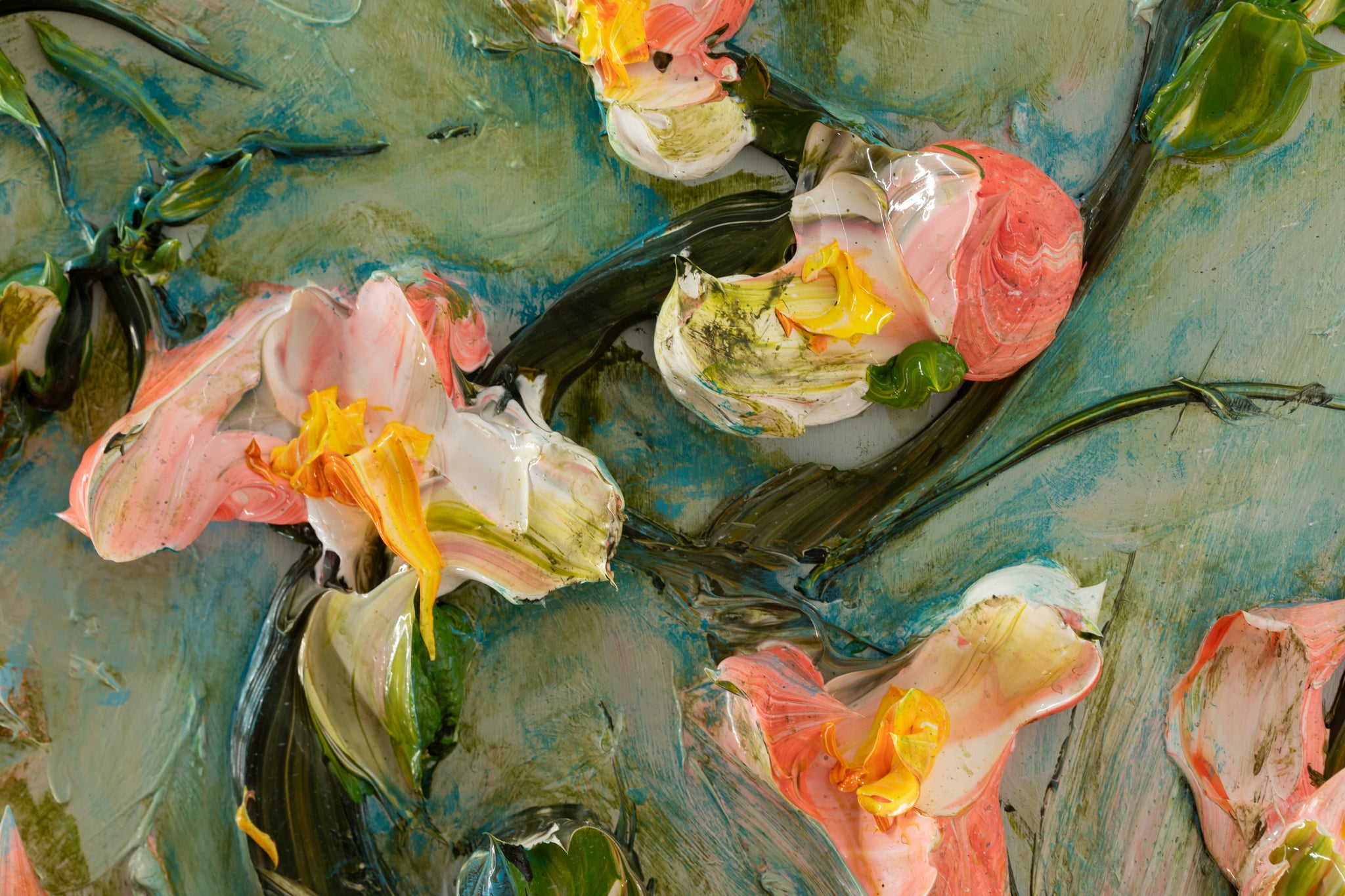 Goldfish Floral Vase Still Life 48x48