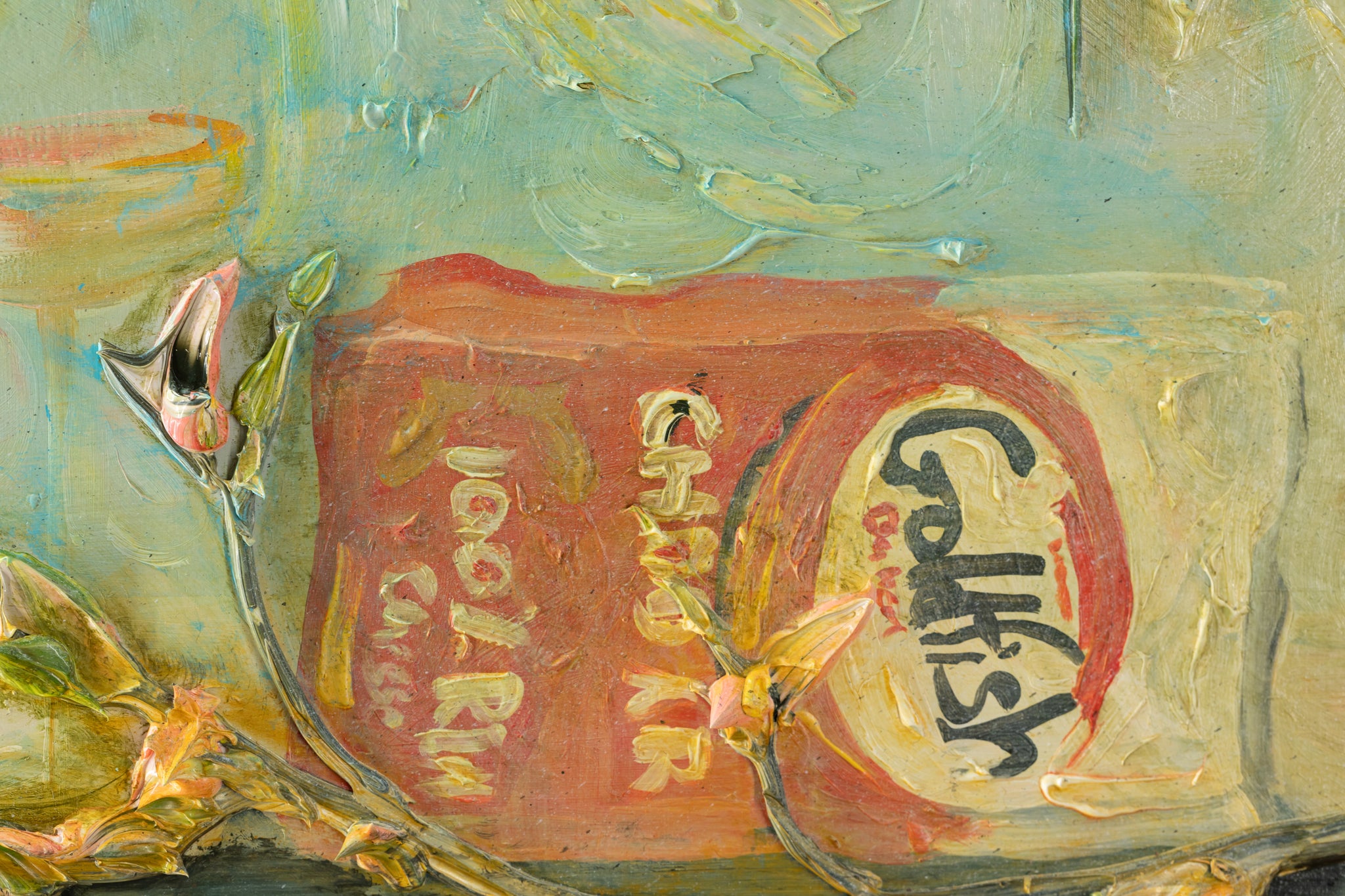 Goldfish Floral Vase Still Life 48x48