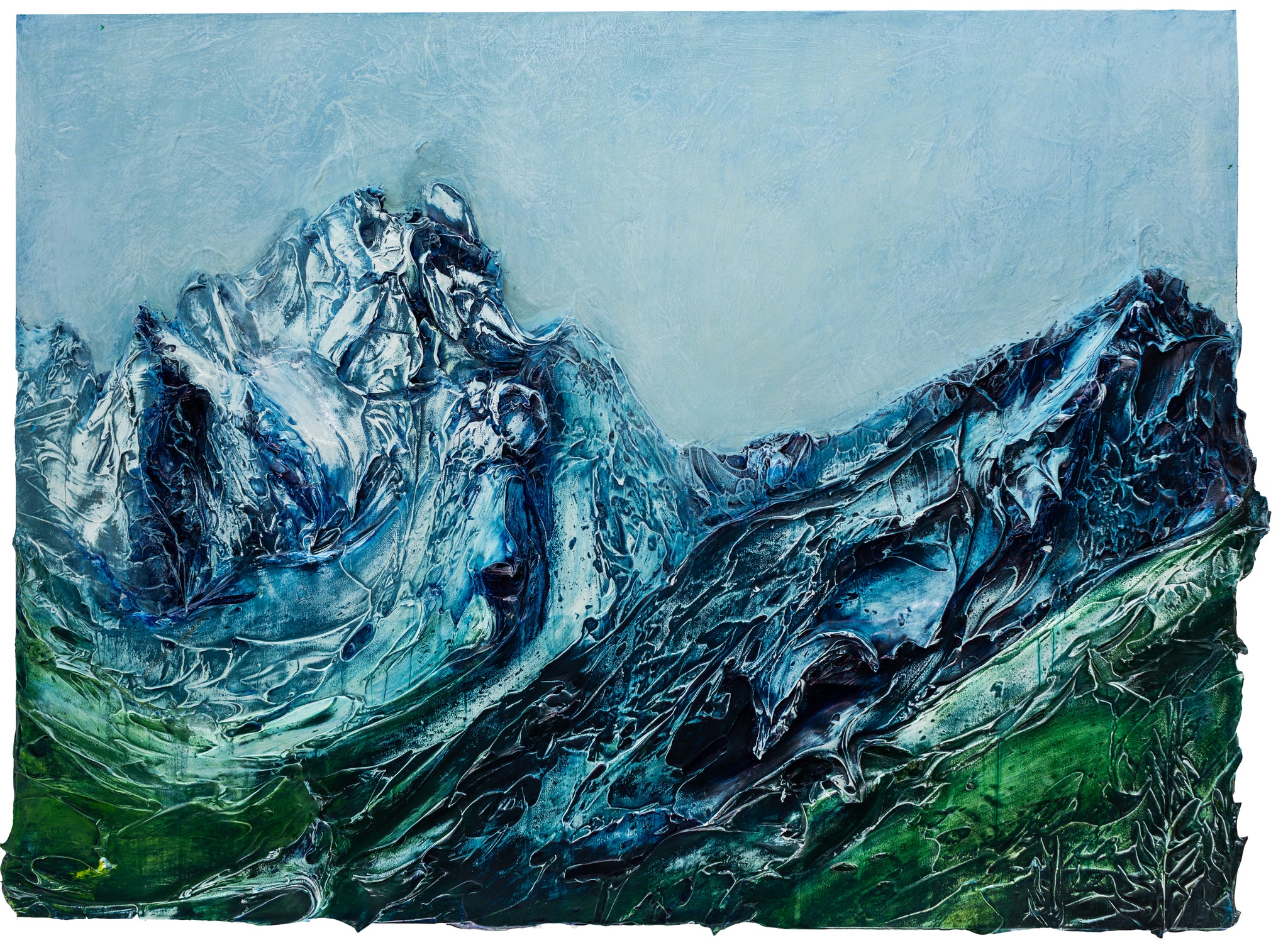 Blue Green Mountainscape, 40x30