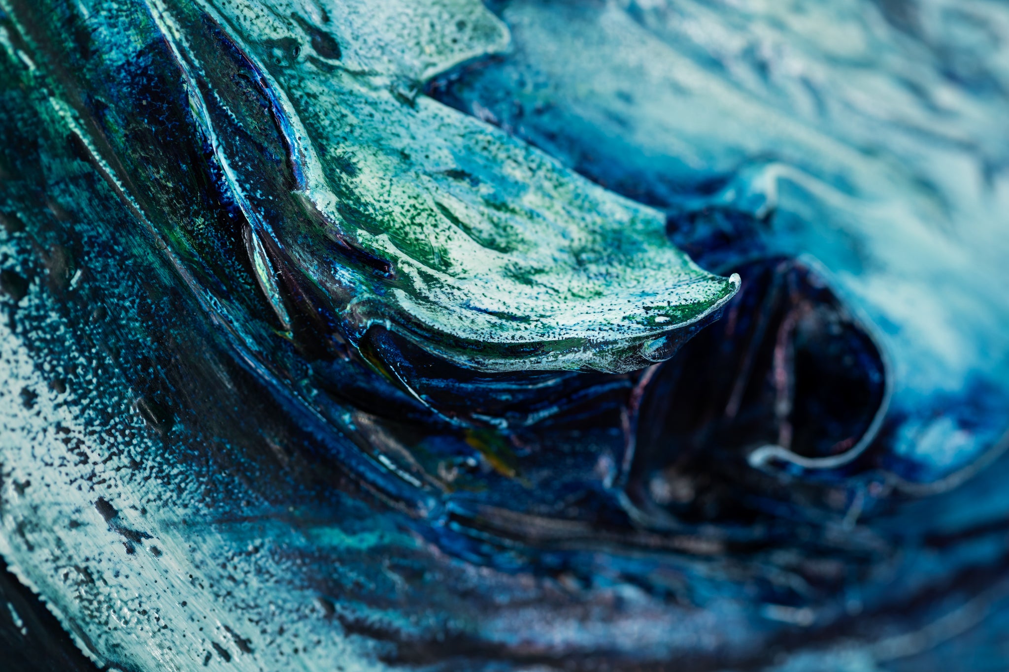 Blue Green Mountainscape, 40x30