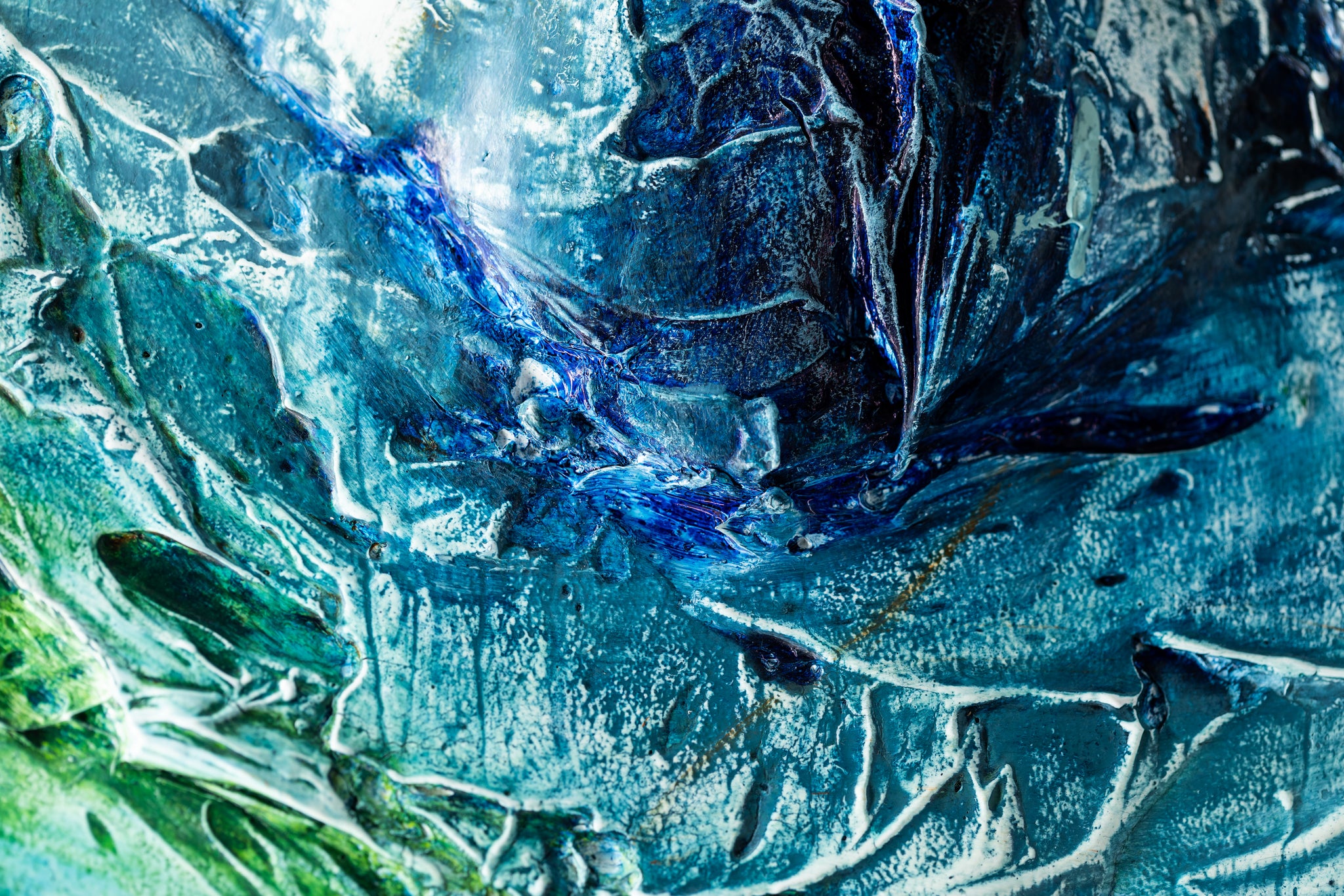 Blue Green Mountainscape, 40x30
