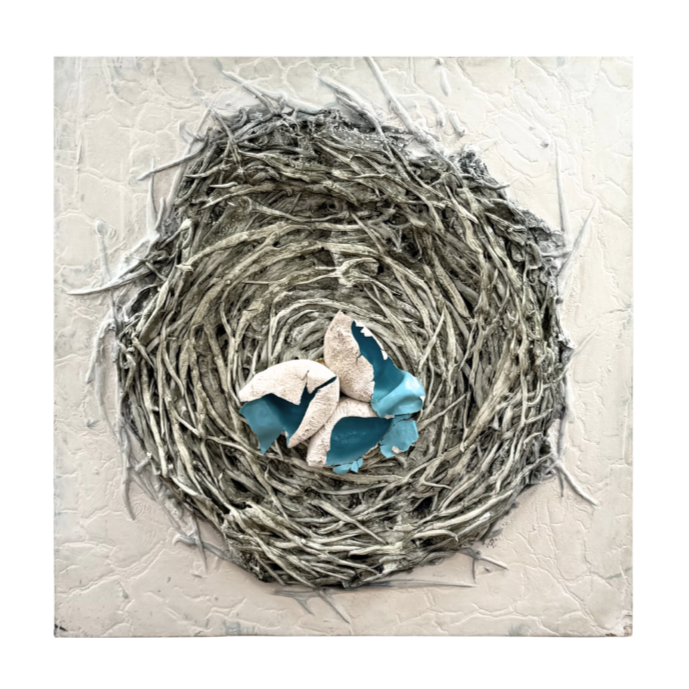 Nest with Blue Eggs, 36x36