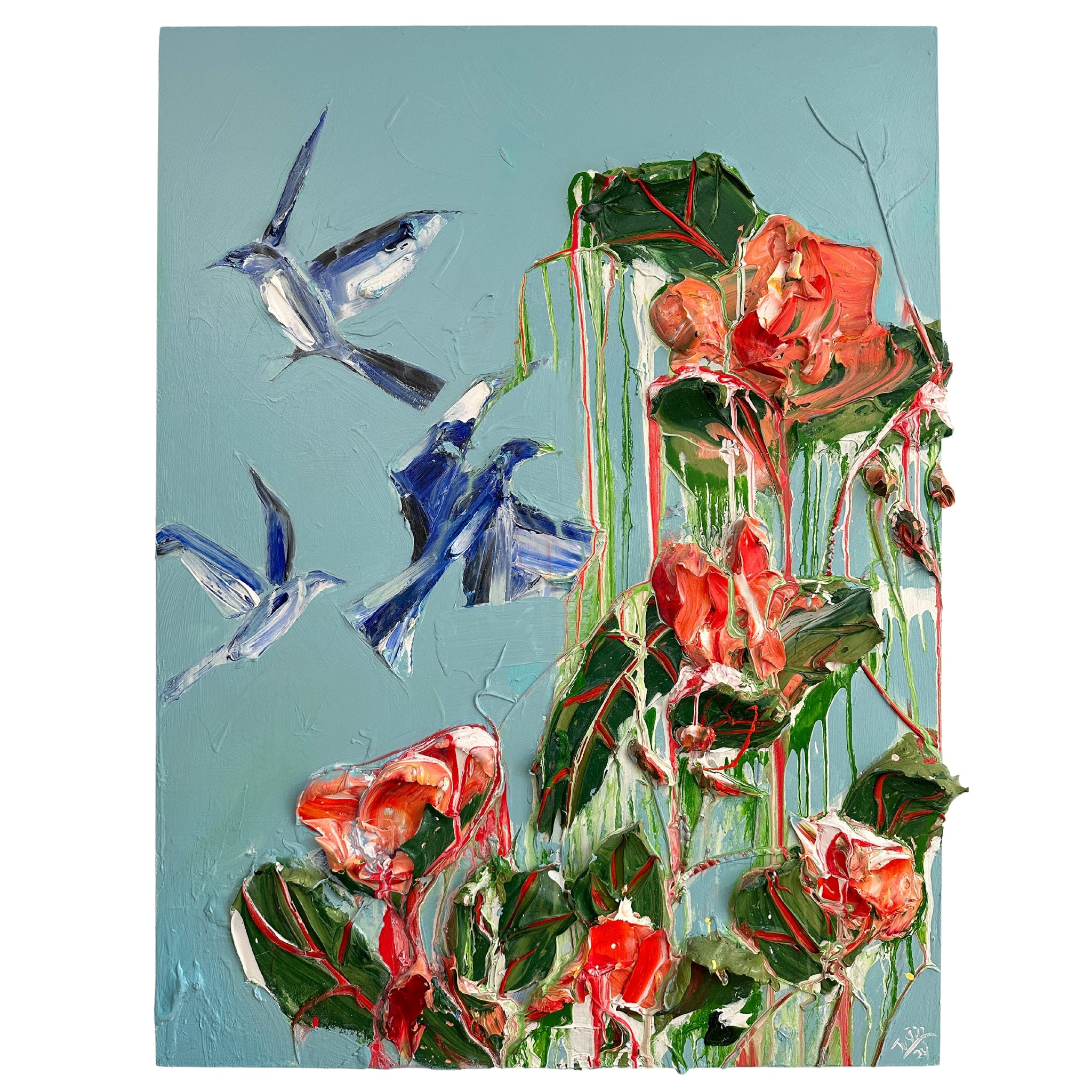 LOT 41 - Birds and Flowers, 36x48