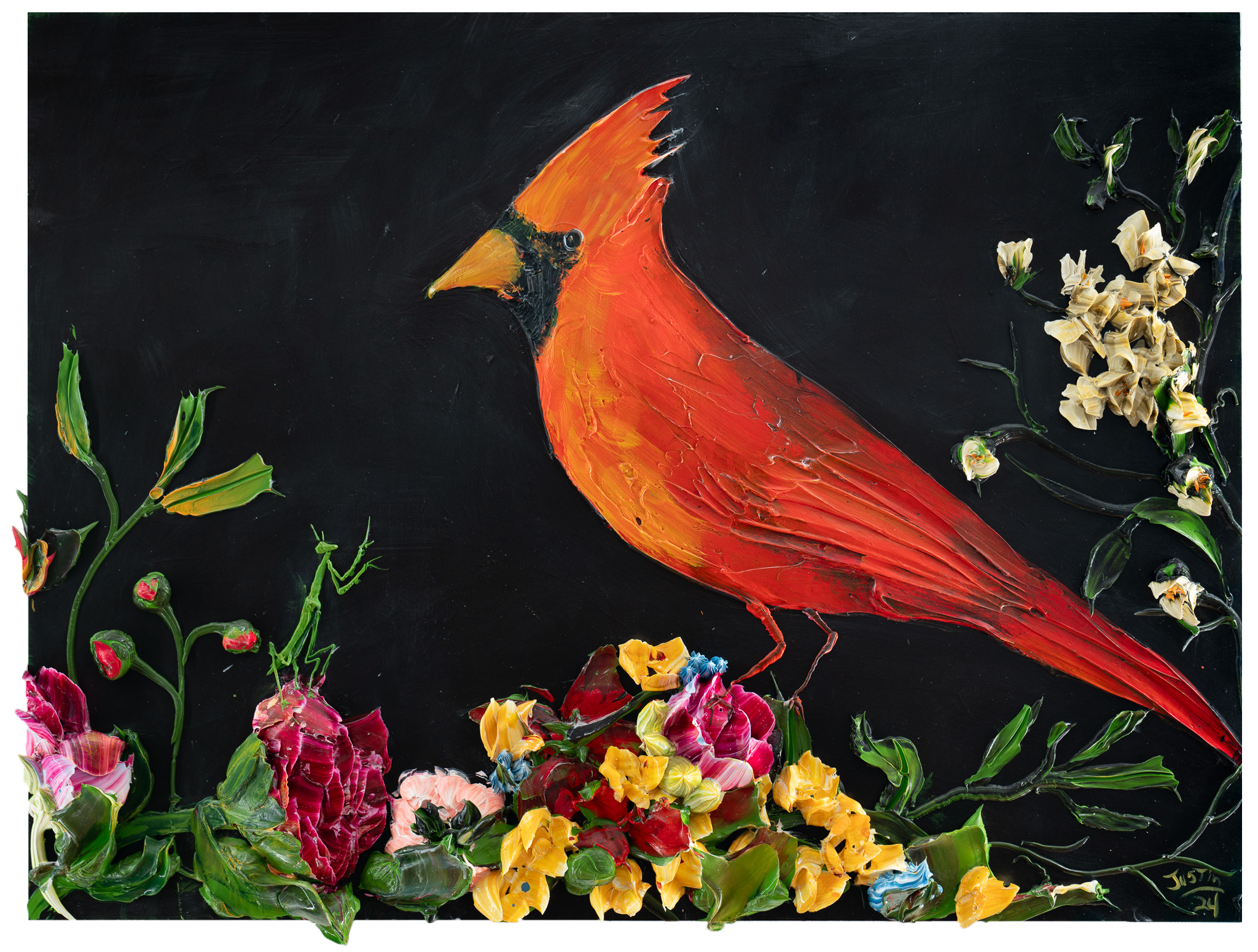 Cardinal Watching, 40x30