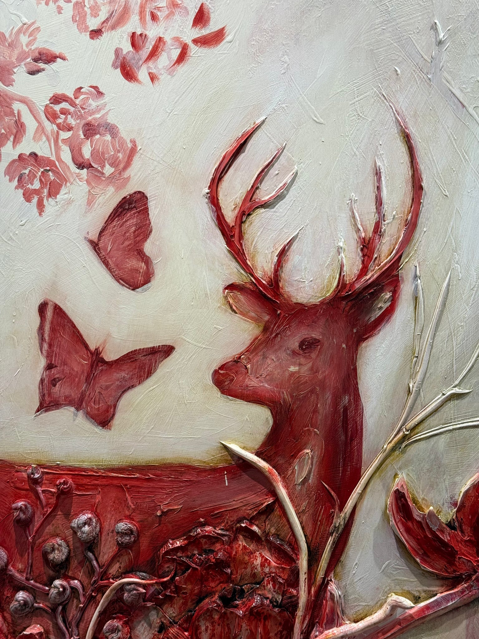 Liminal 13 / DEER IN RED / 48x48