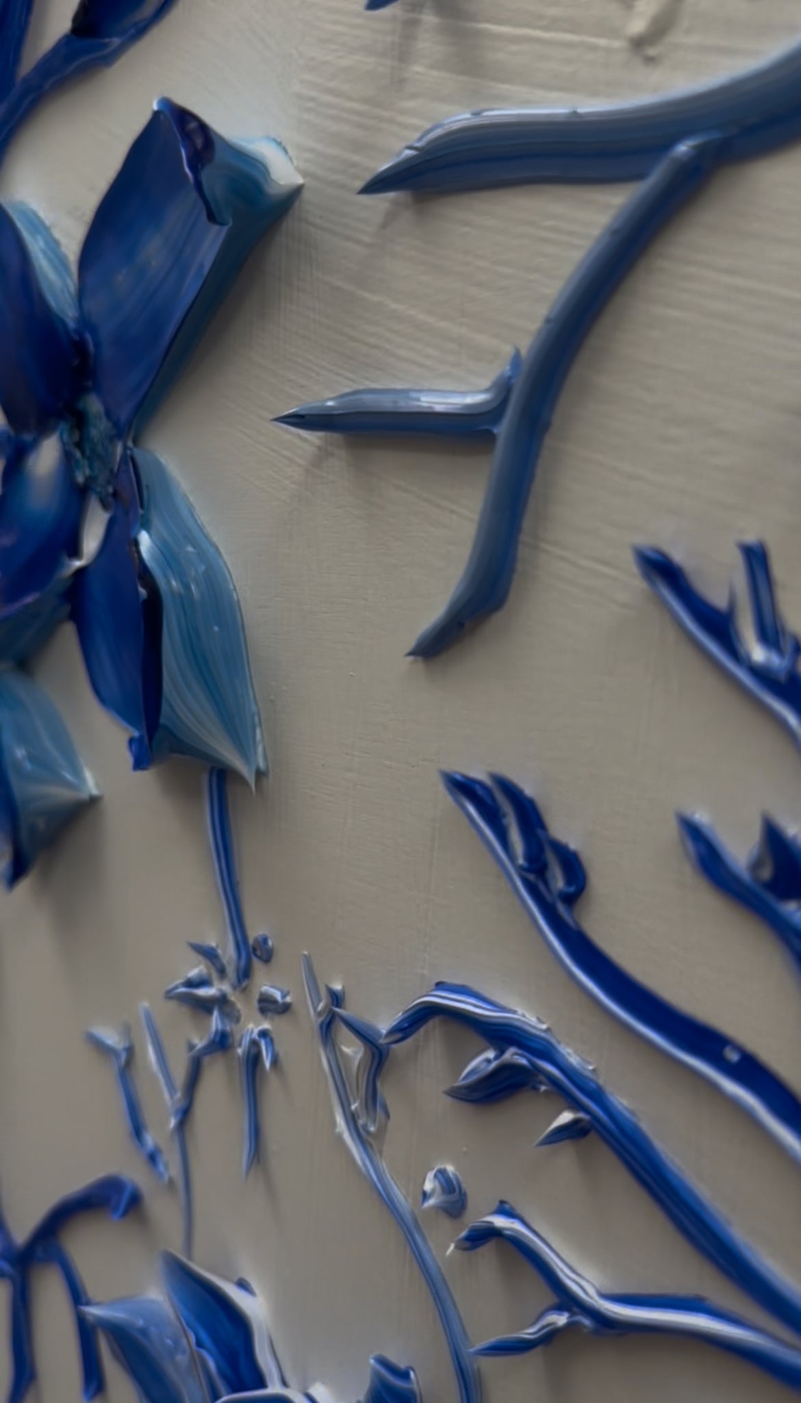 Liminal 18 / TOILE ABSTRACT LEAFY FLORAL / 36x36