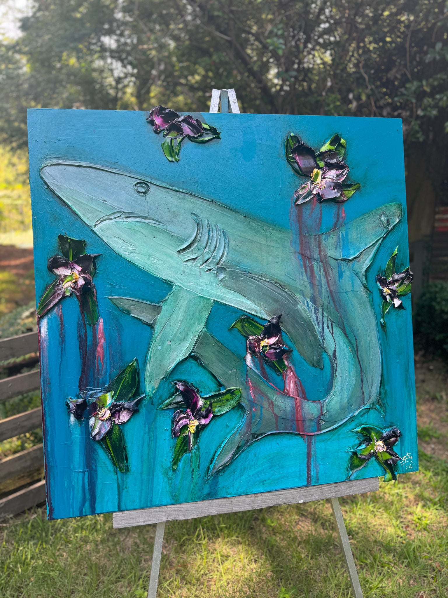 Ikebana Shark, 36x36