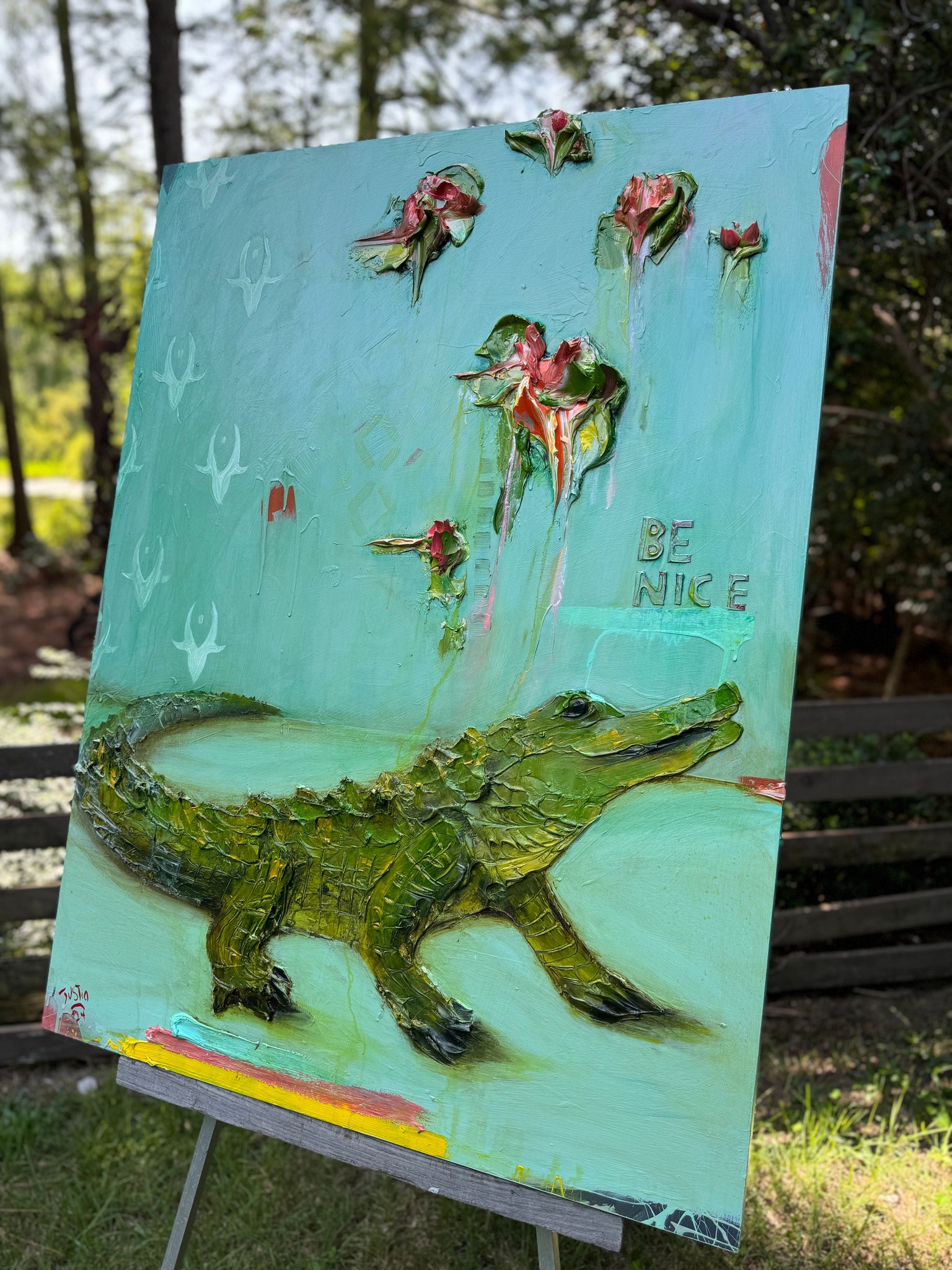 Ikebana Alligator, 36x48