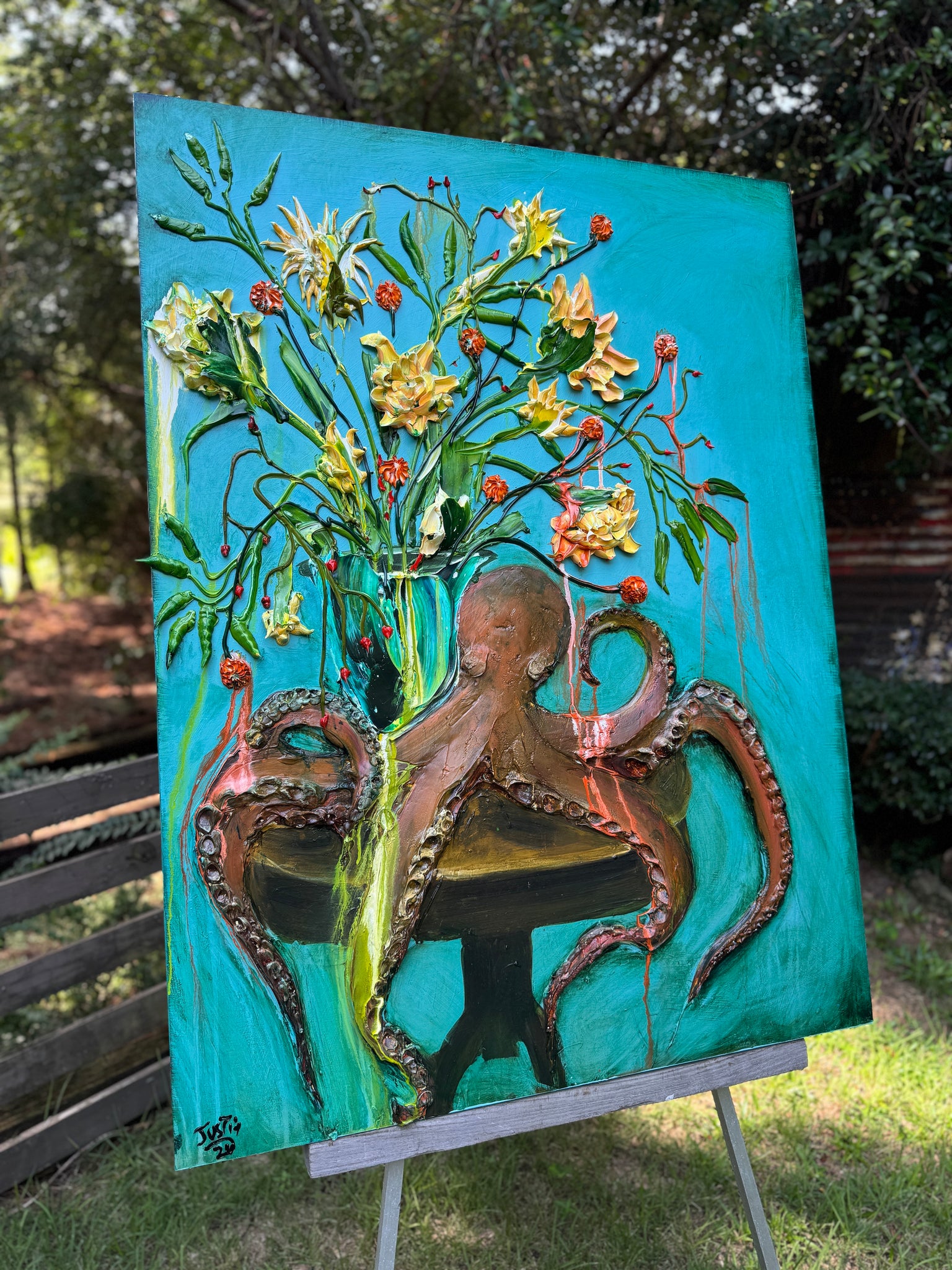 Still Life Ikebana Octopus, 36x48