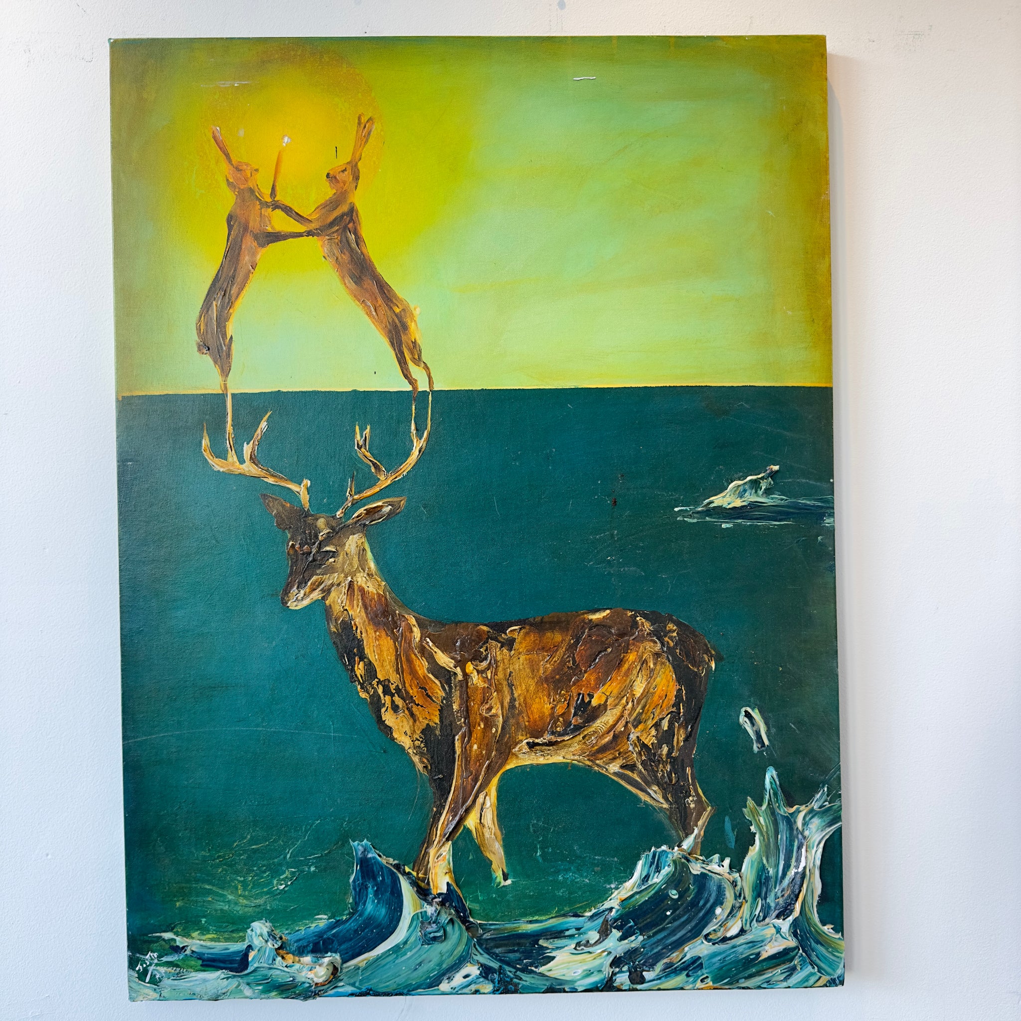 LOT 09- Stag and Rabbits, 30x40