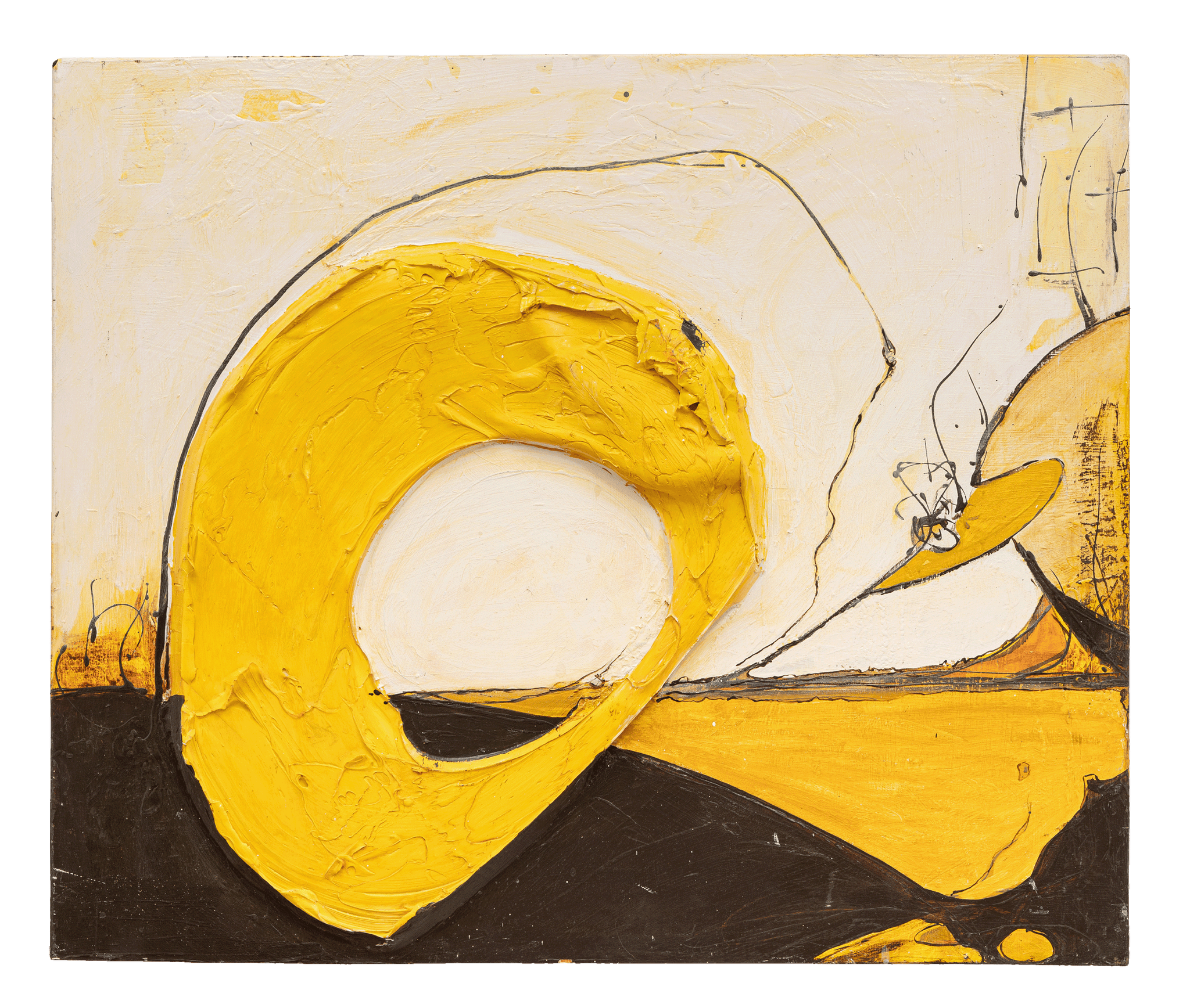 LOT 33 | 1125 AUCTION | YELLOW ABSTRACT 48X40