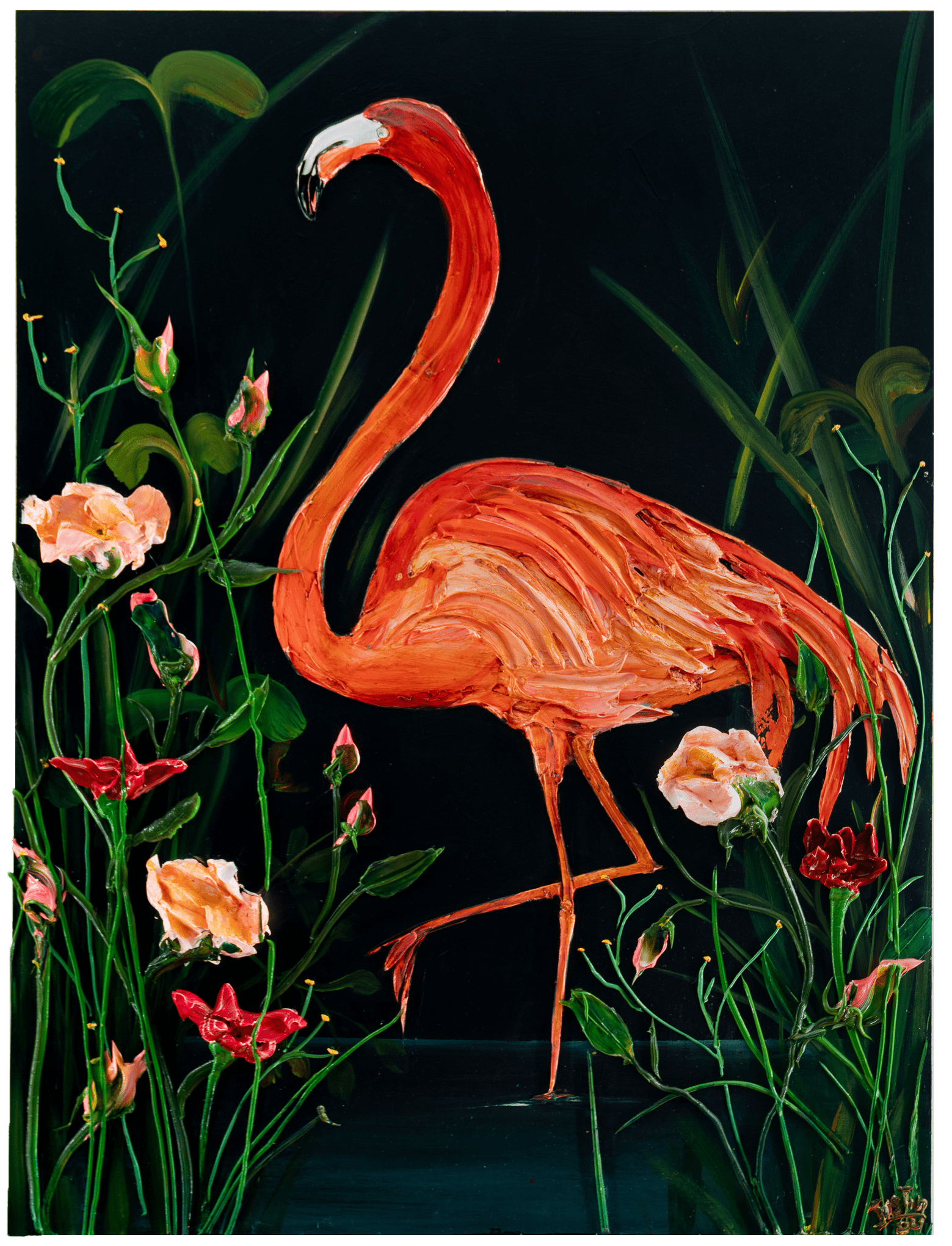 Midnight Flamingo, 36x48 – Justin Gaffrey