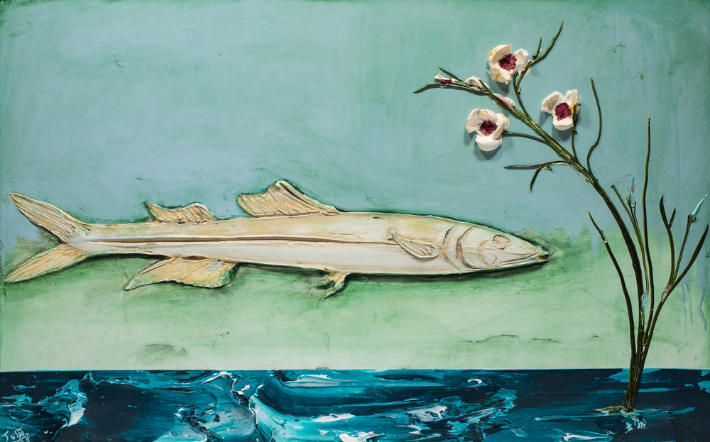 Pin Fish and Floral, 48x30