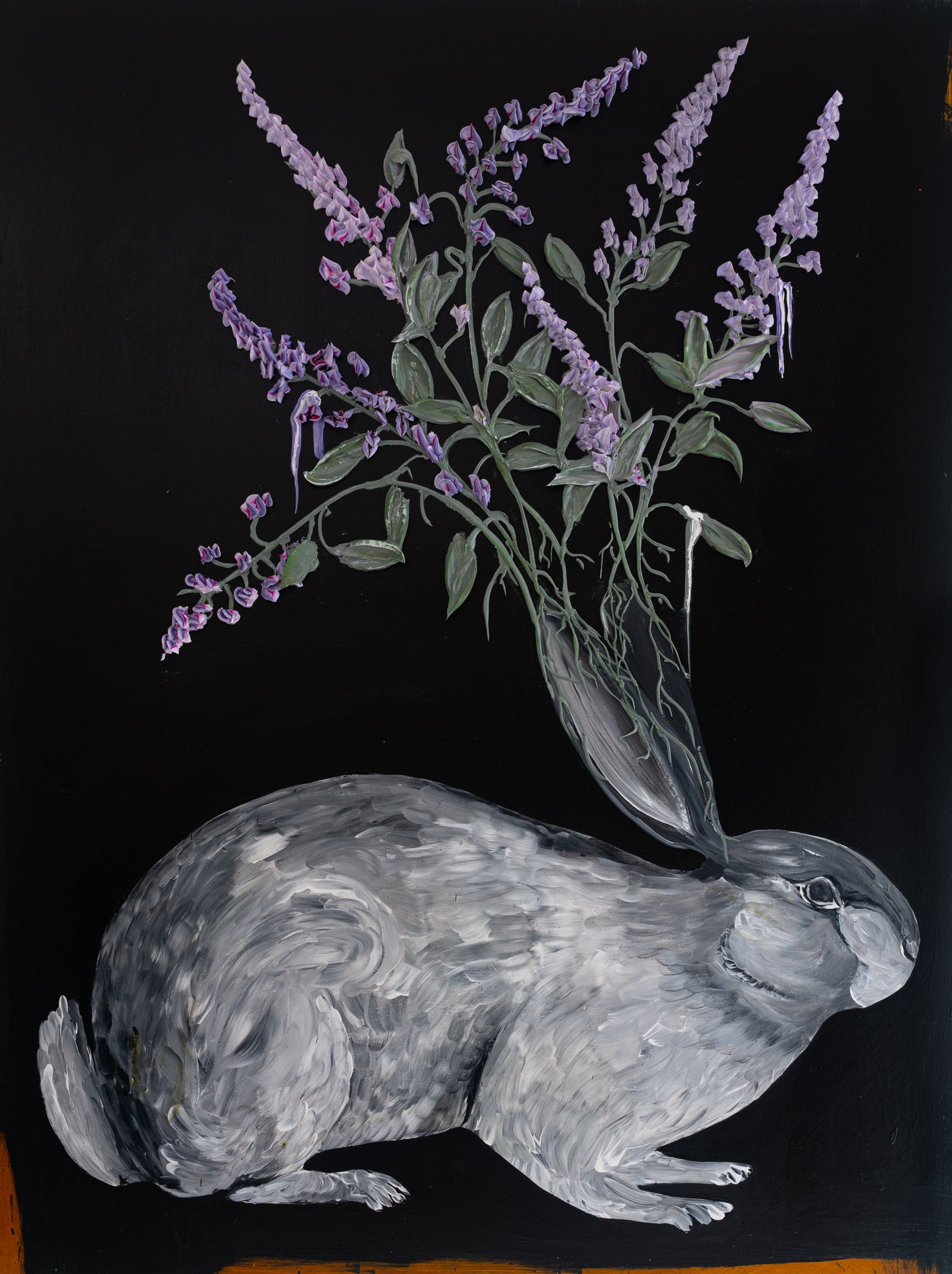 Rabbit and Lupines, 36x48
